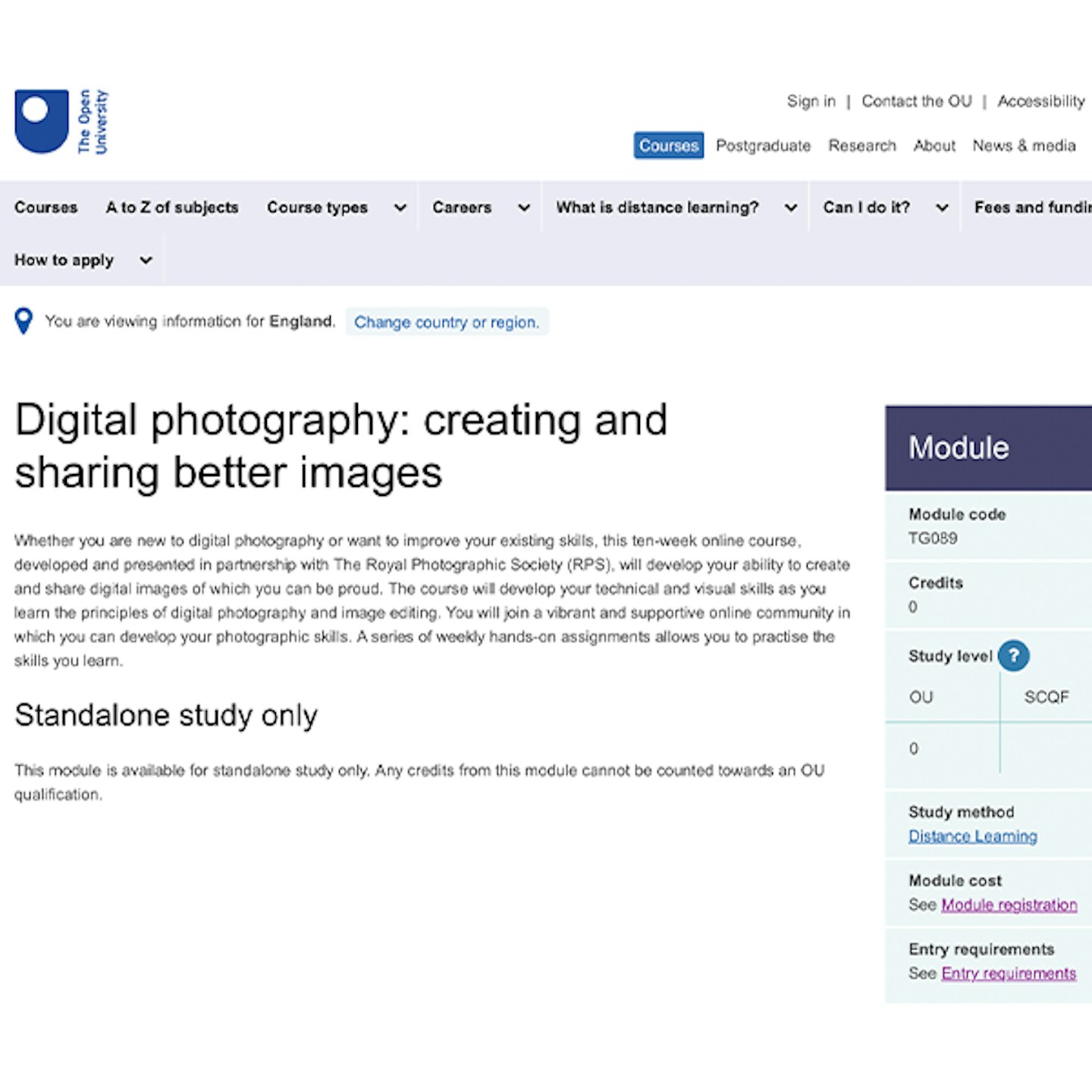 The Open University - Digital photography: creating and sharing better images