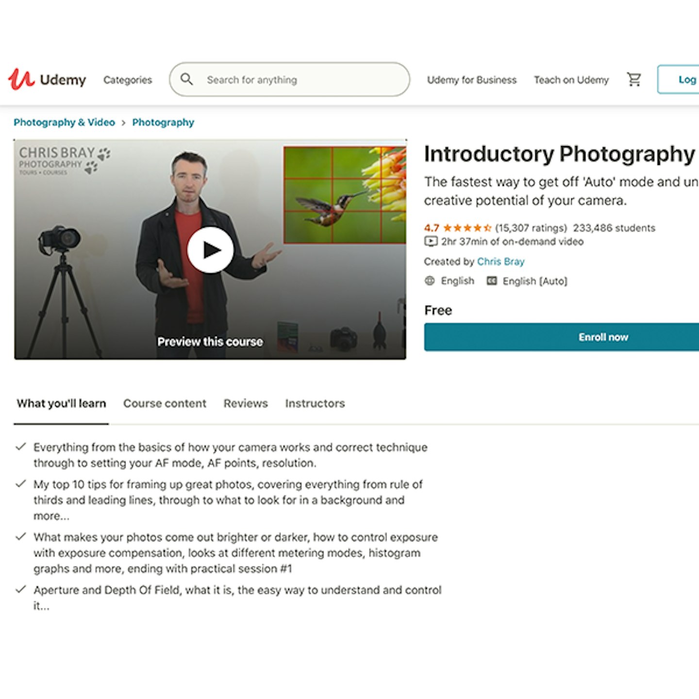 Udemy - Introductory Photography Course