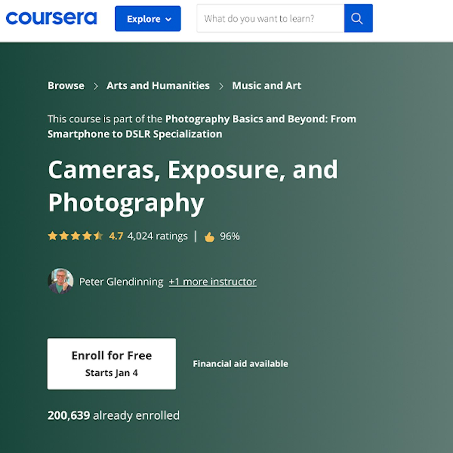 Coursera - Cameras, Exposure, and Photography