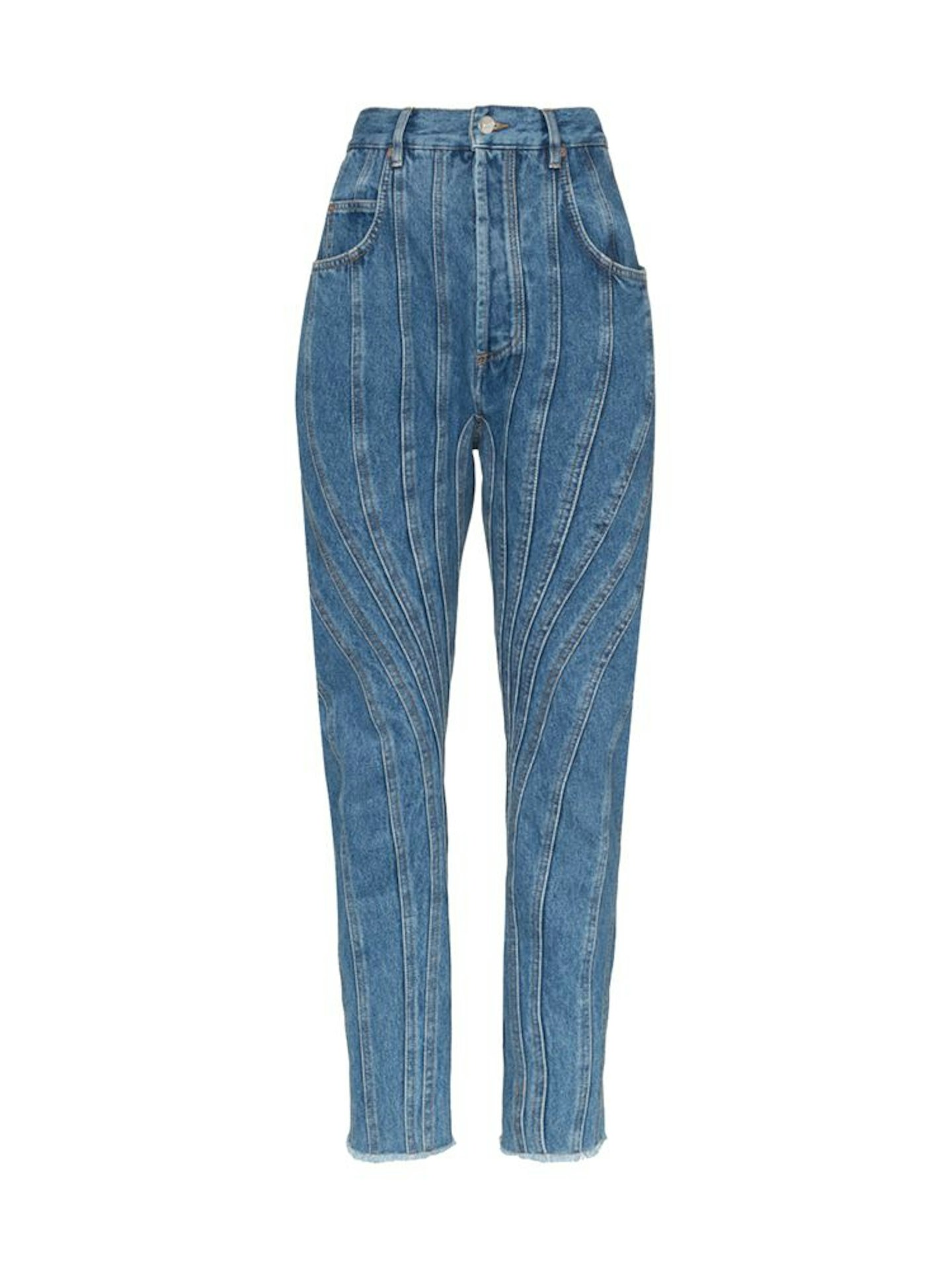 Thierry Mugler, Frayed High-Rise Straight Jean, Rent From £63
