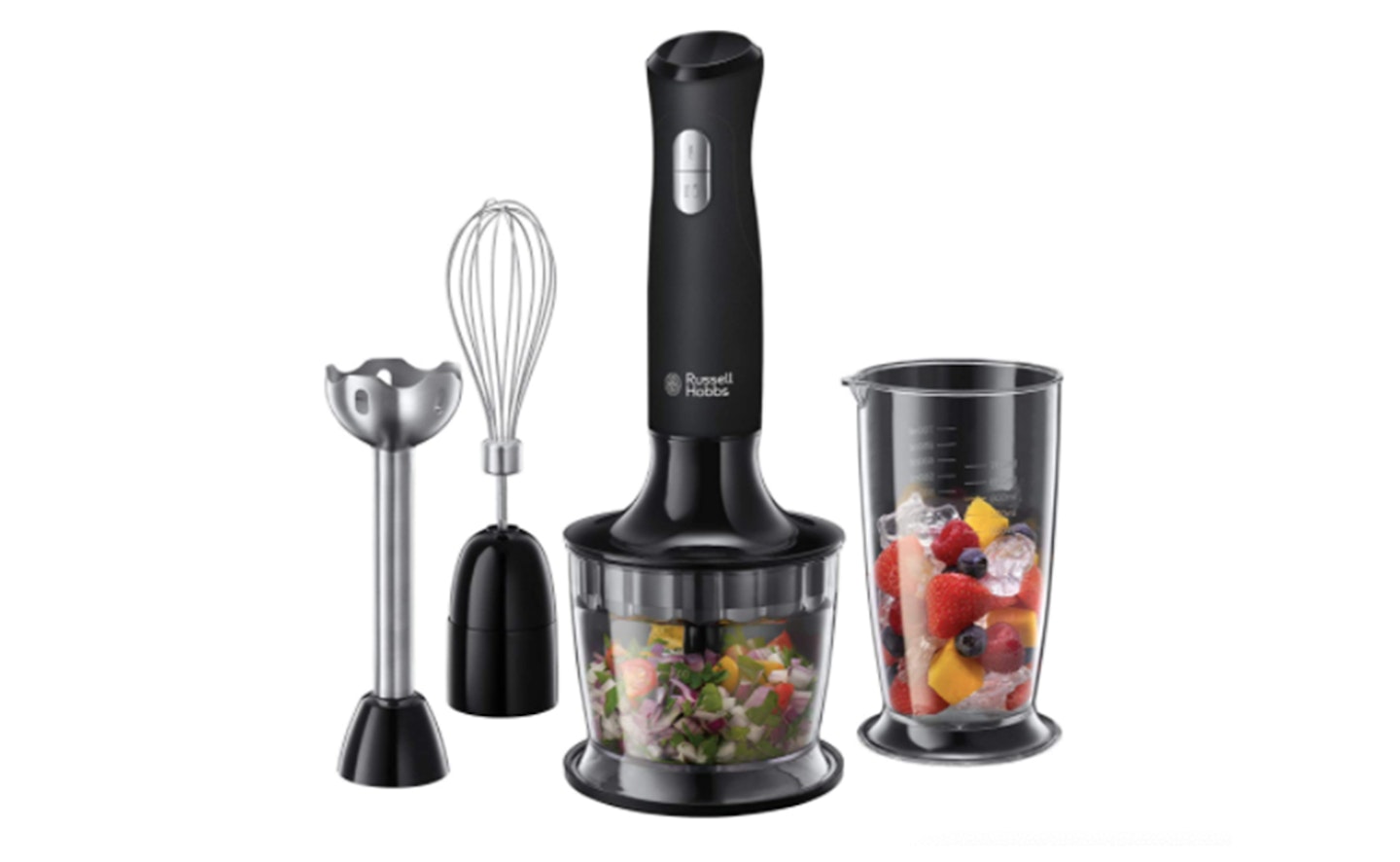 Russell Hobbs 24702 Desire 3 in 1 Hand Blender with Electric Whisk and Vegetable Chopper Attachments,