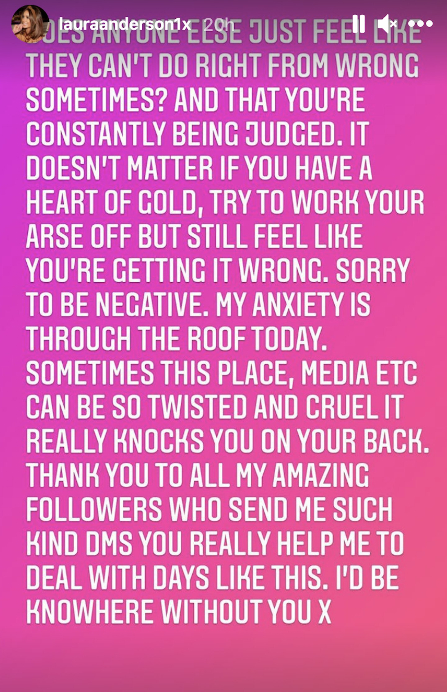 laura anderson instagram backlash