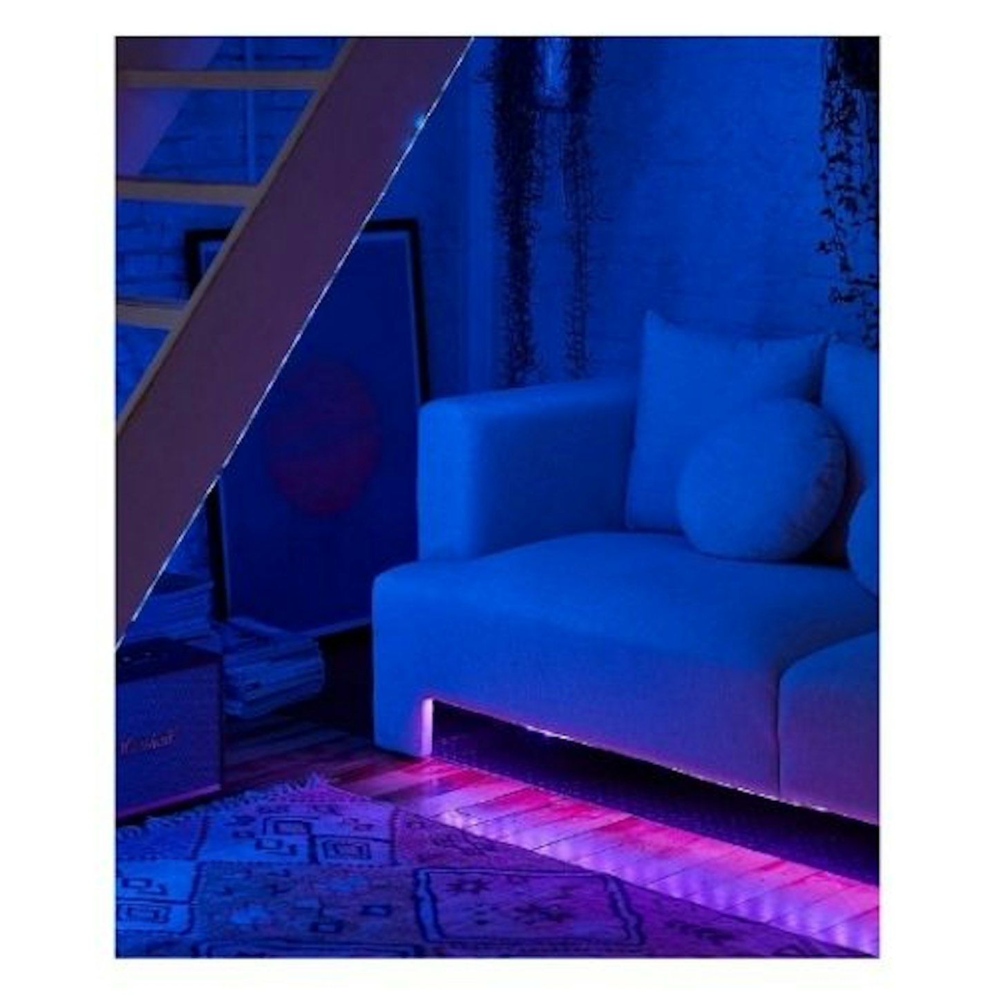Sound reactive LED Strip Light in a living room