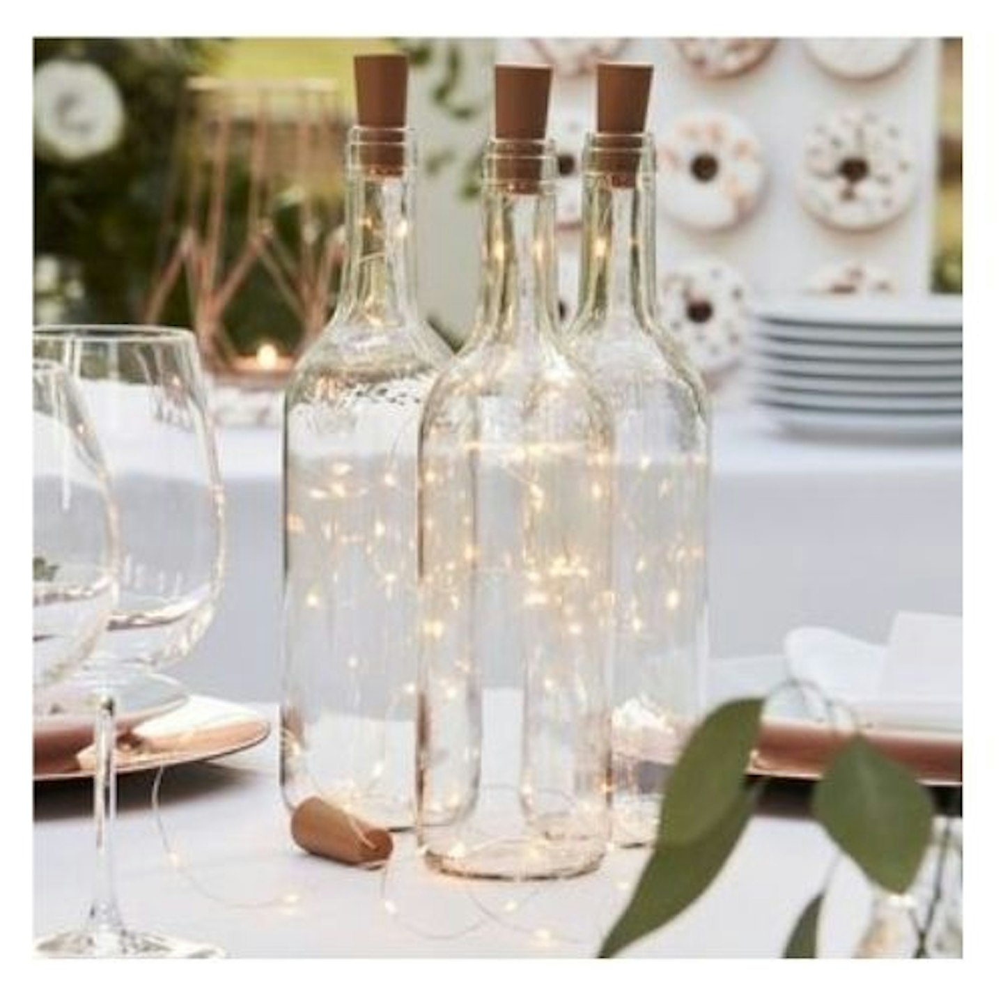 Glass bottle Table Lights on dinner table