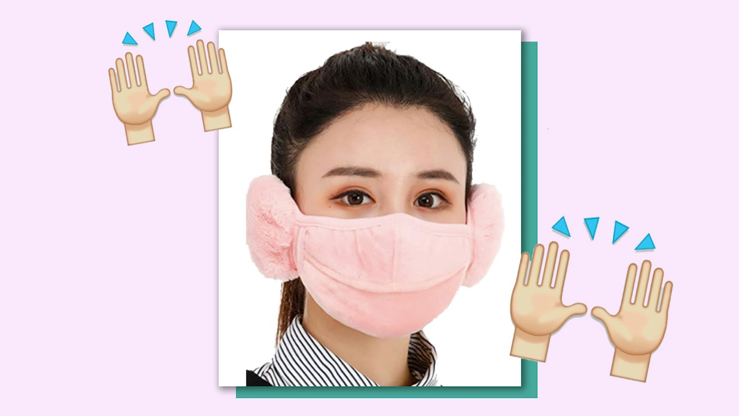 Mask With Ruff Amazon is selling a face mask with earmuffs that's perfect for winter