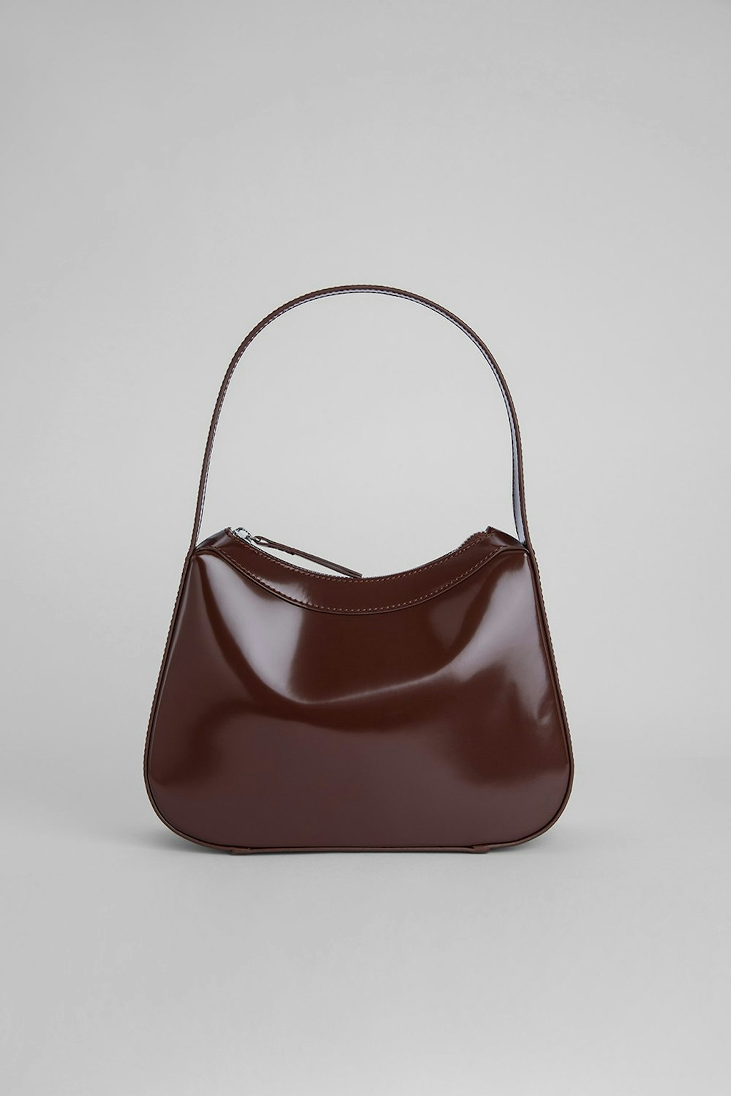 By Far, Kiki Dark Brown Semi-Patent Leather, £500