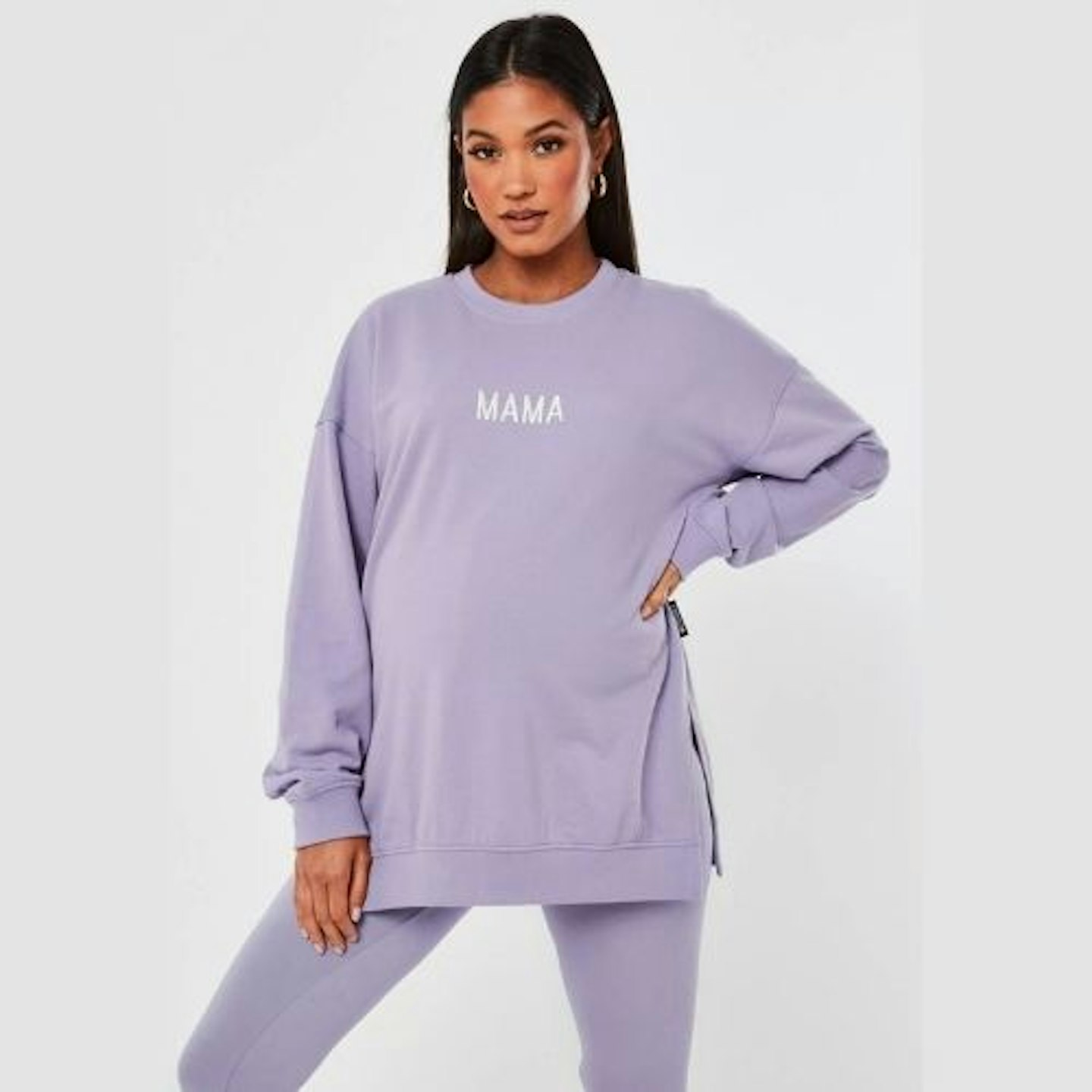 Missguided Lilac MAMA slogan sweatshirt