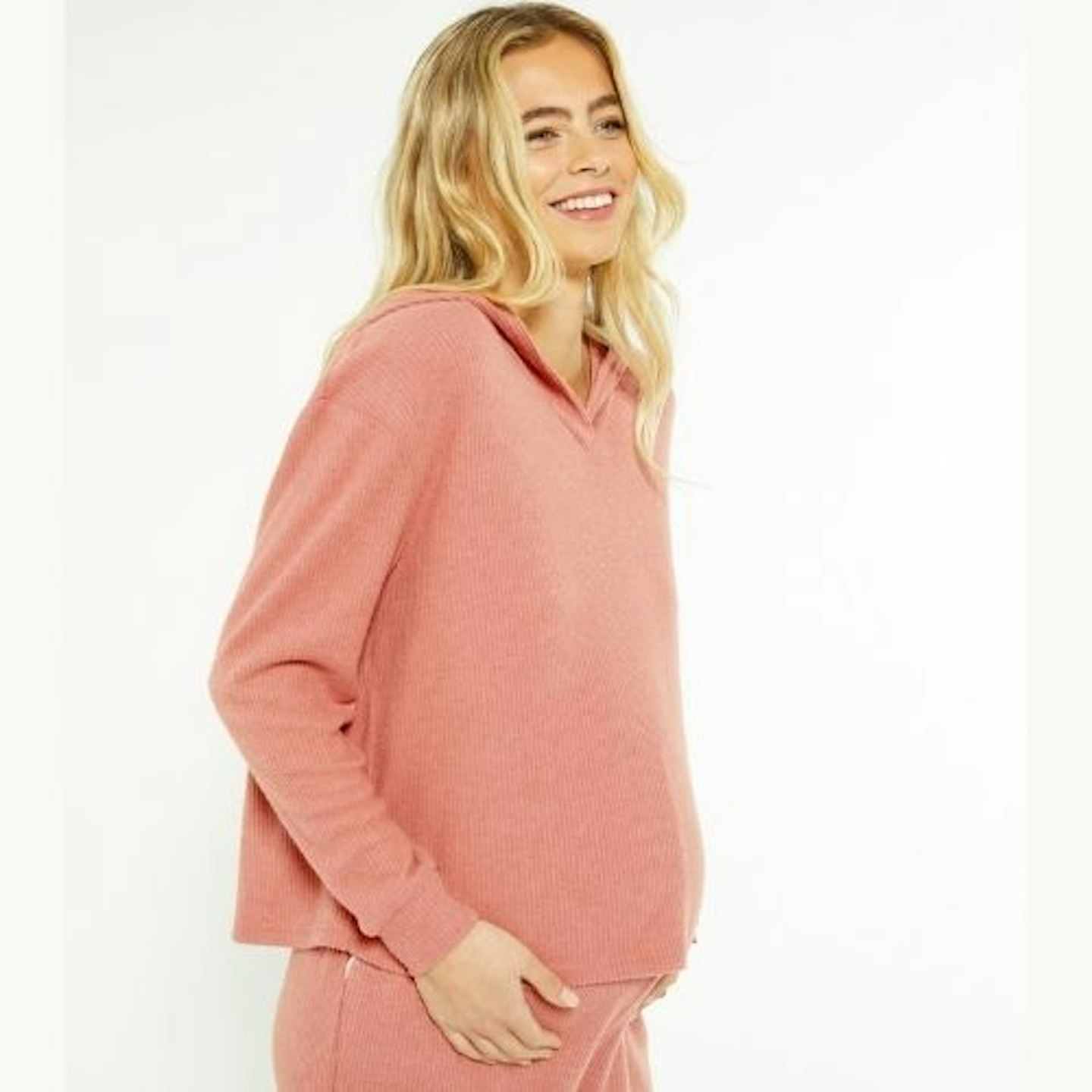 New Look maternity Pink Ribbed Jersey Lounge Coord