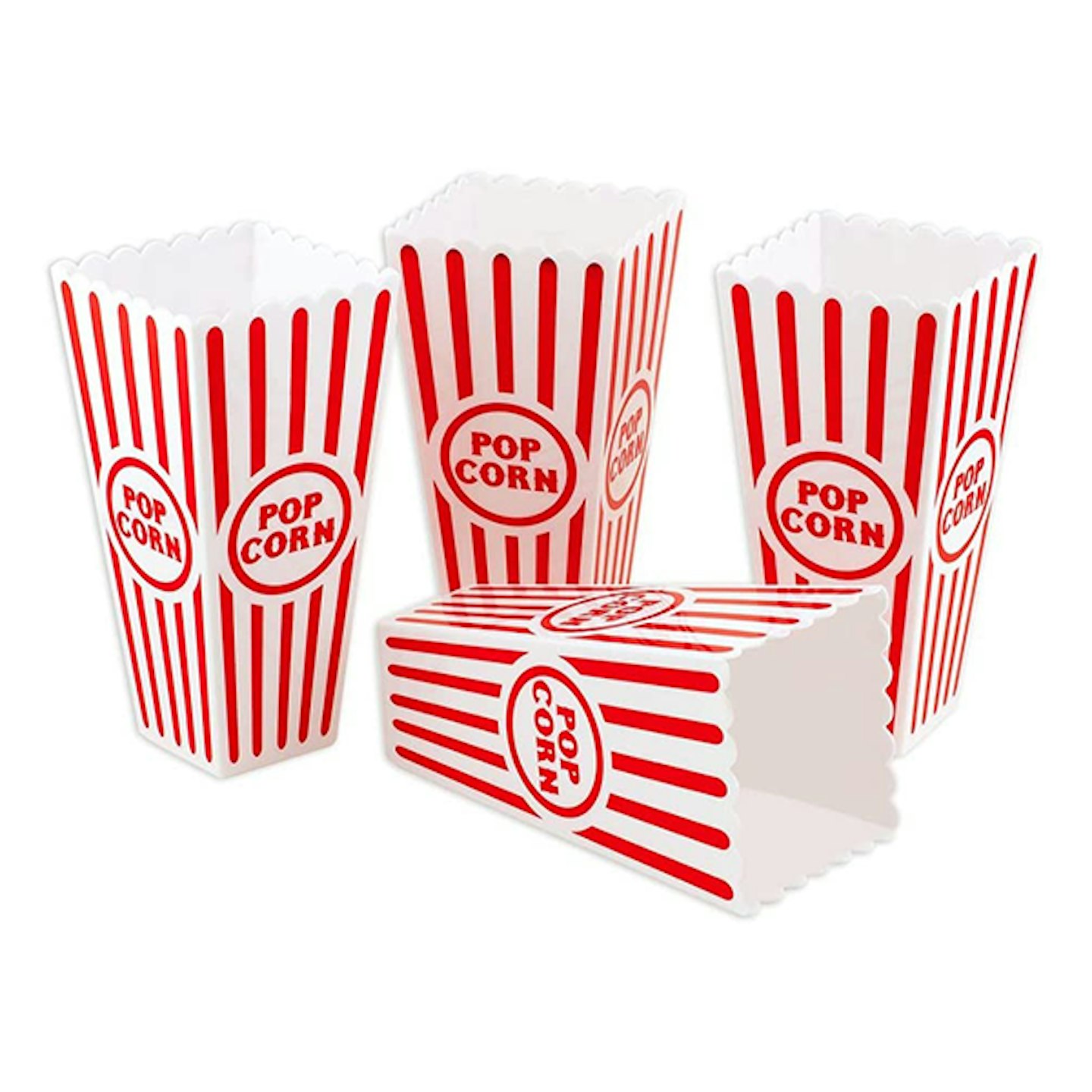 Novelty Place Plastic Red & White Striped Classic Popcorn Containers