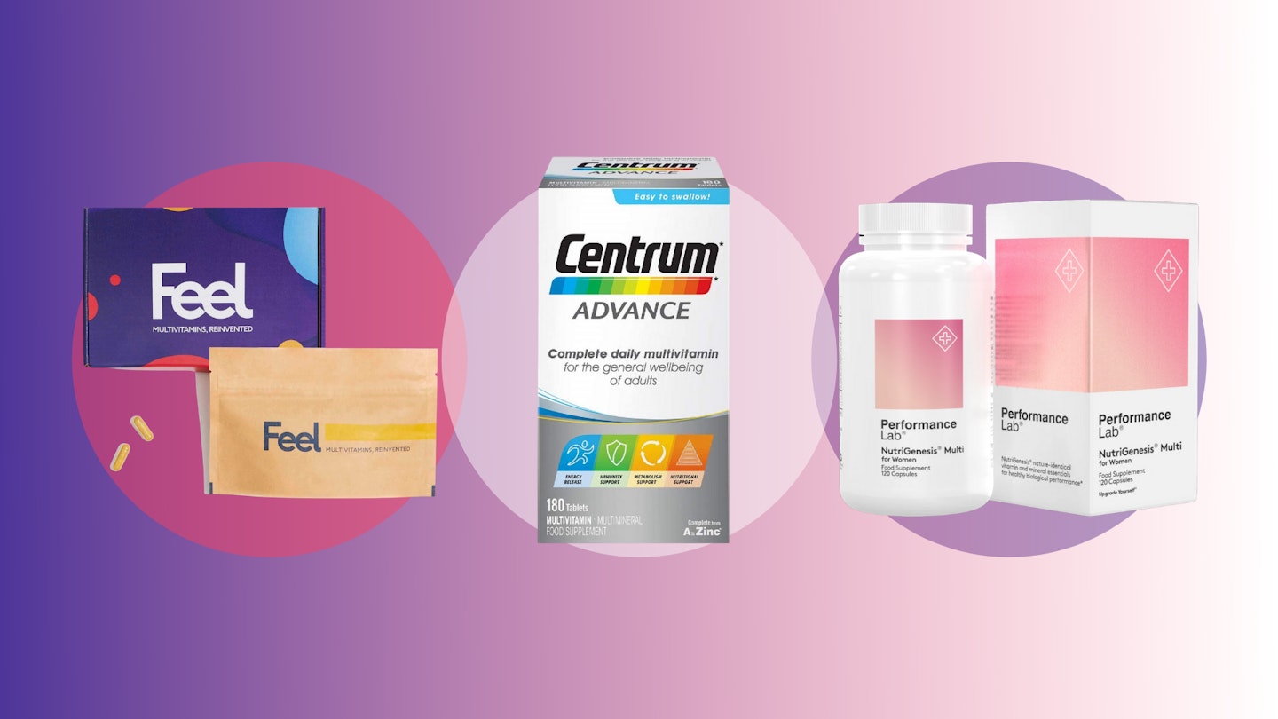 A selection of the best multivitamins on a gradient background