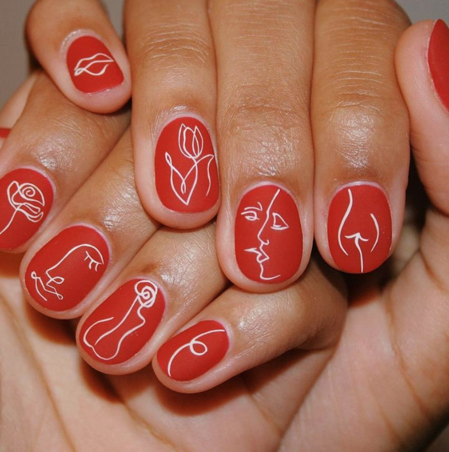 Nude Illustration Nail Designs