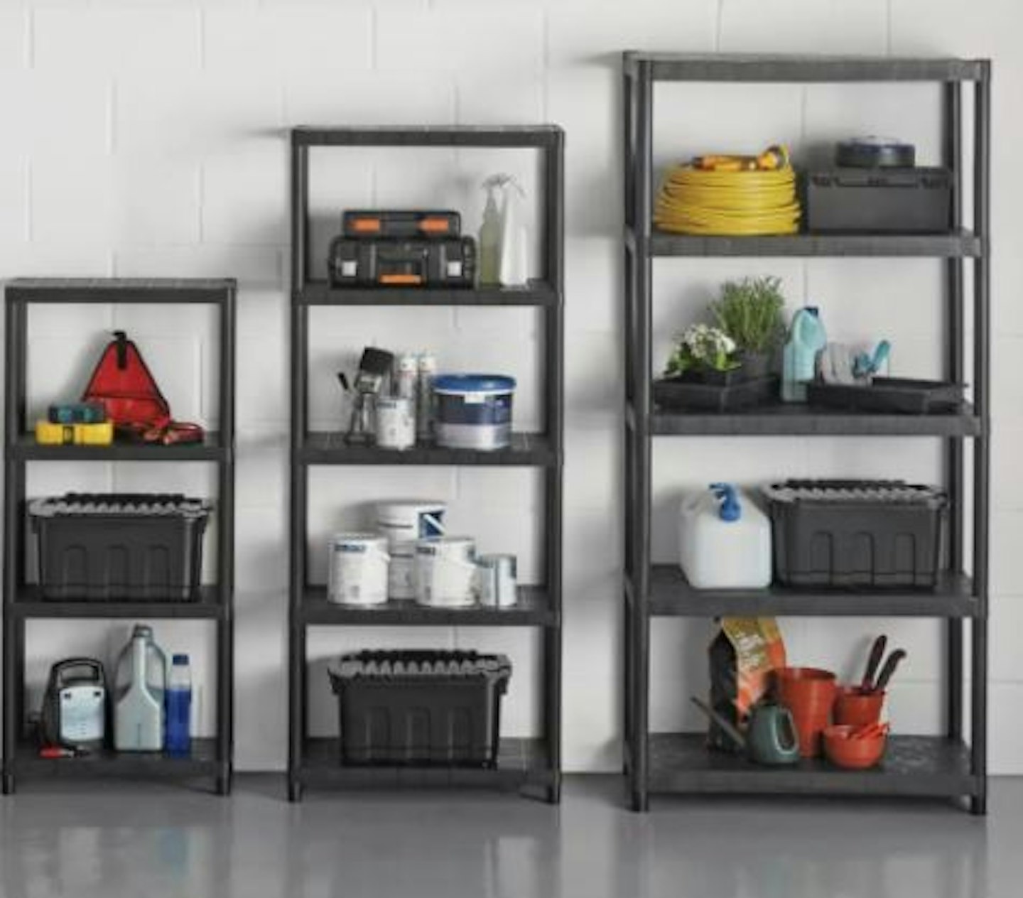Extra Heavy Duty 5 Tier Plastic Garage Shelving Storage Unit
