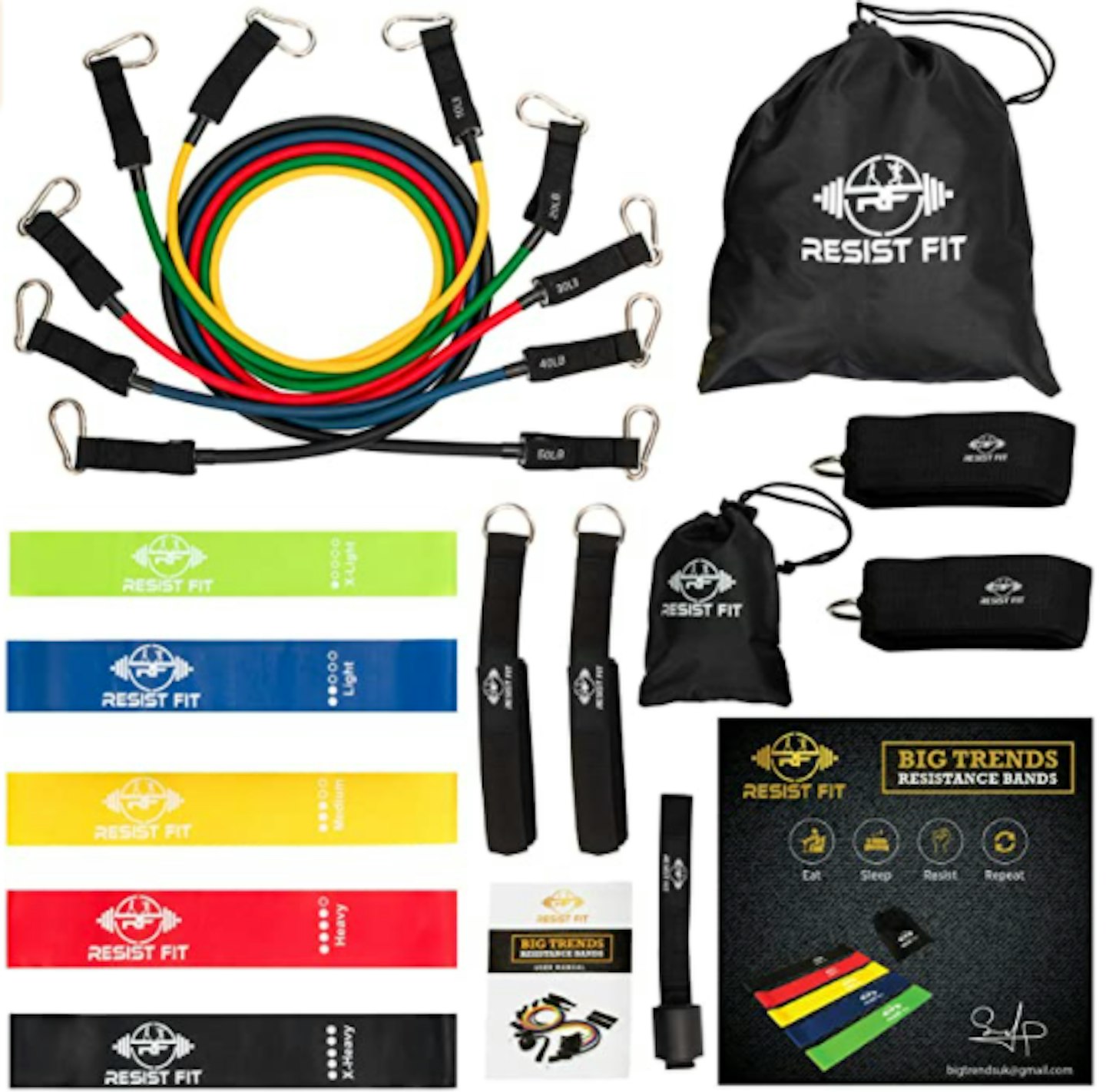 10 Piece Resistance Bands Set