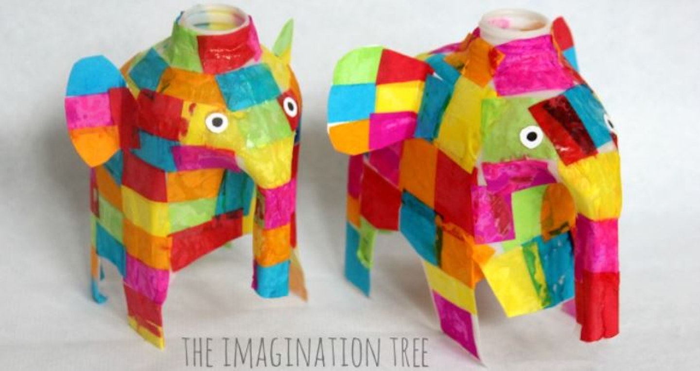 easy craft ideas for kids: Elmer decoupage