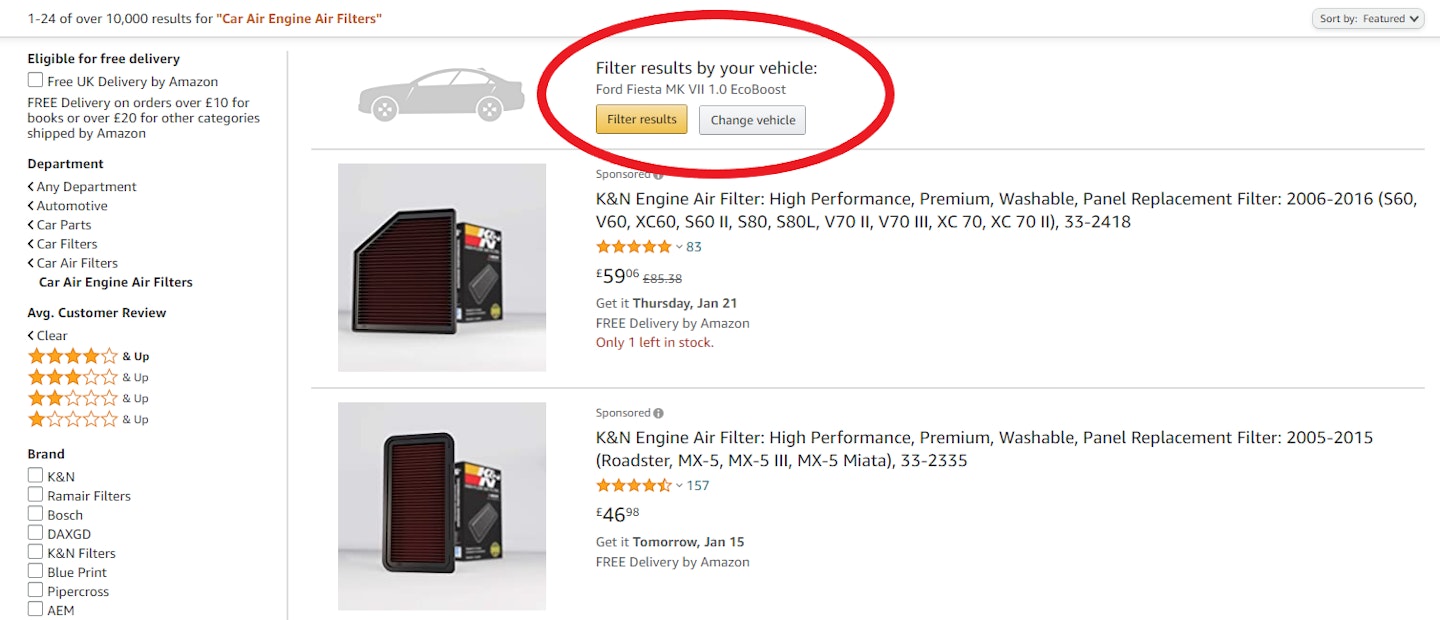 Amazon garage screenshot