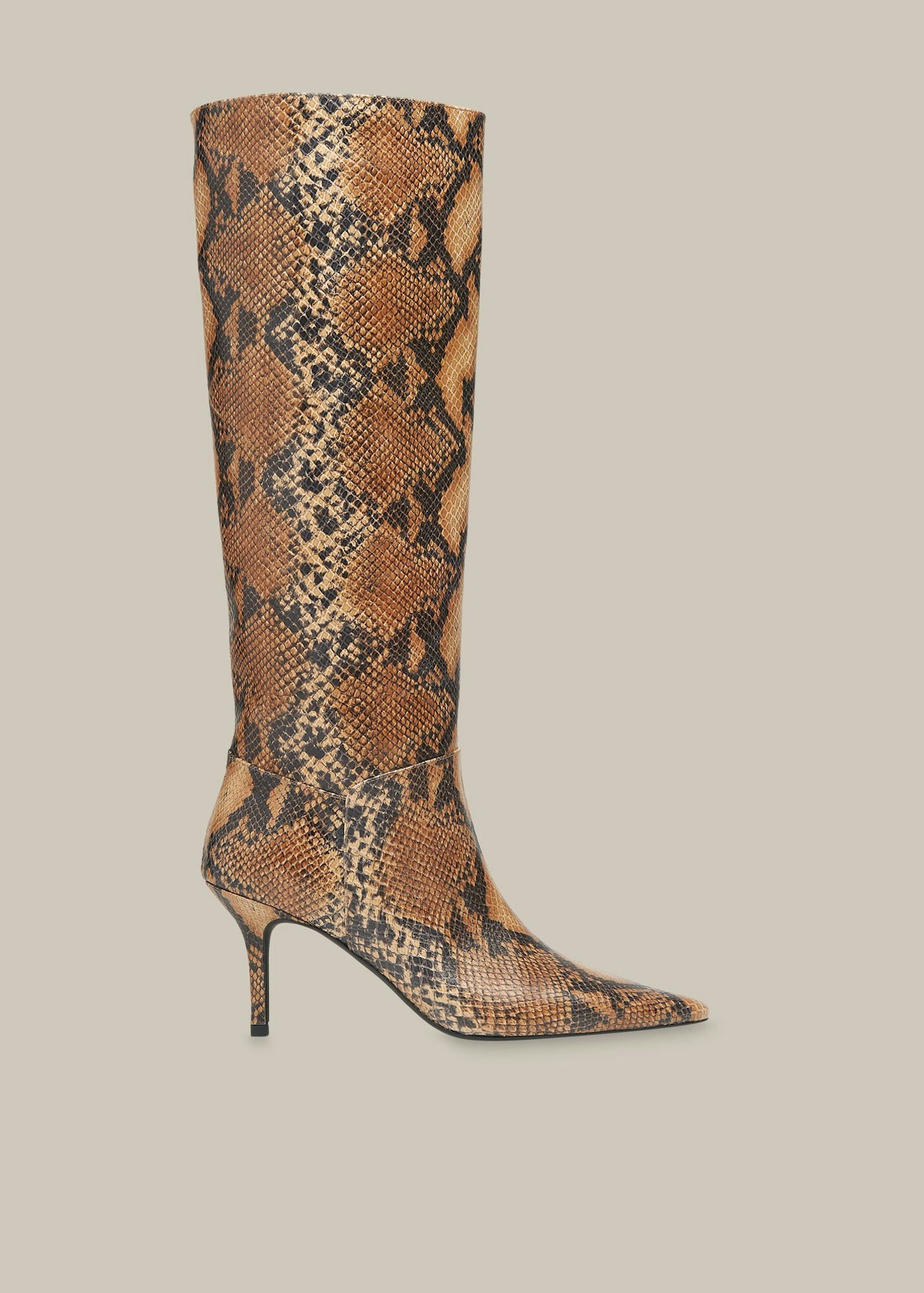 Whistles, Conna Snake Knee-High Boot, WAS £295 NOW £189