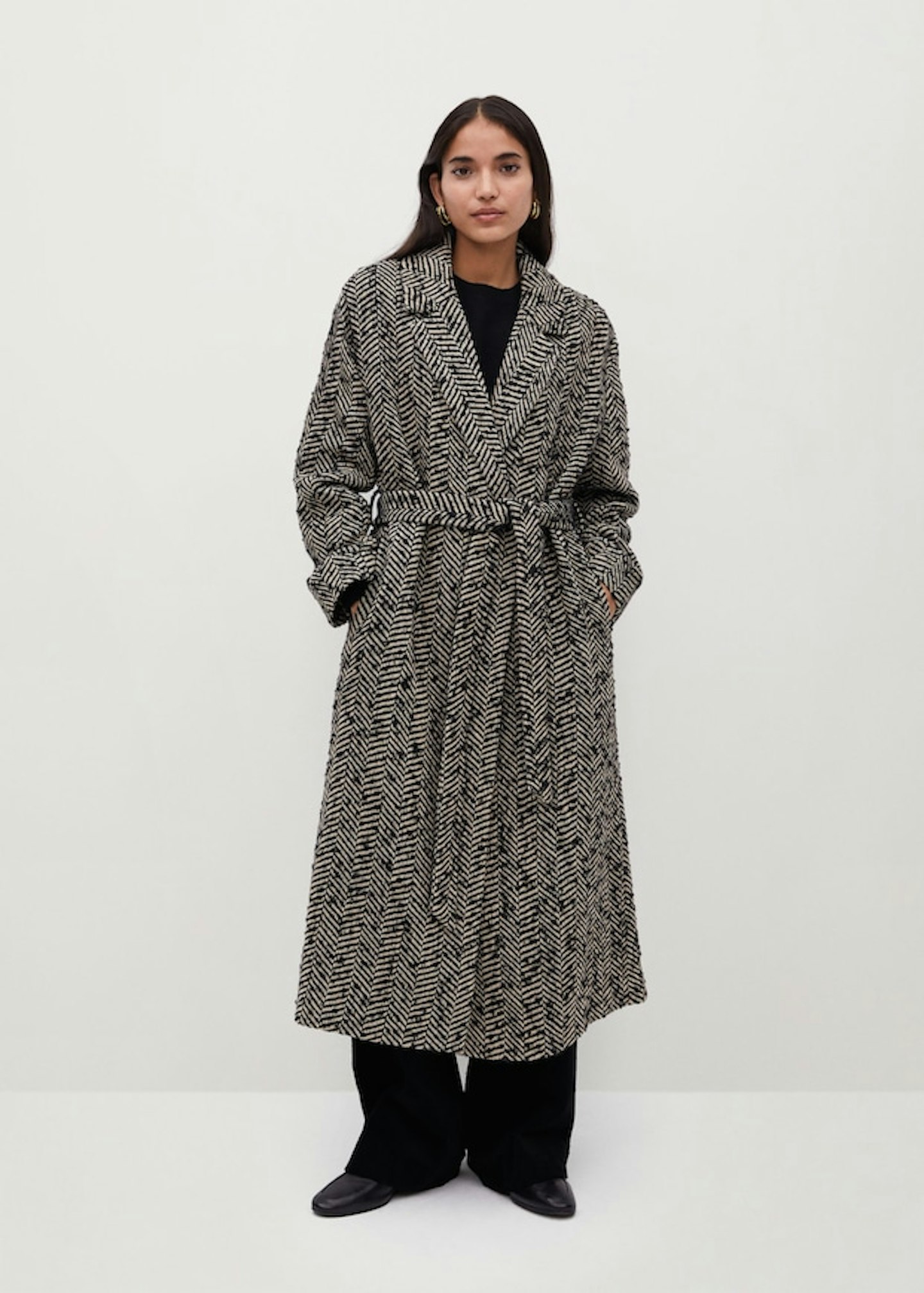 Mango, Textured Wrap Coat, WAS £119.99 NOW £69.99