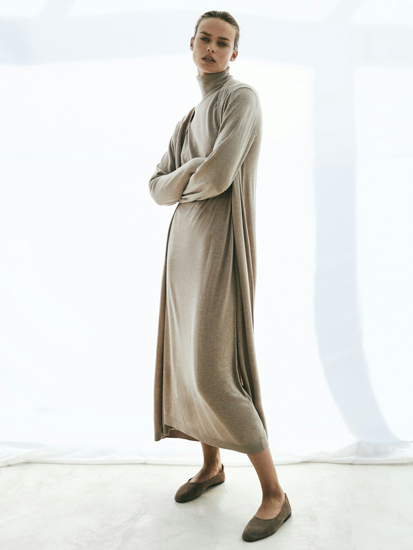 Massimo Dutti, Long Knit Dress With Wool And Silk, WAS £89.95 NOW £49.95