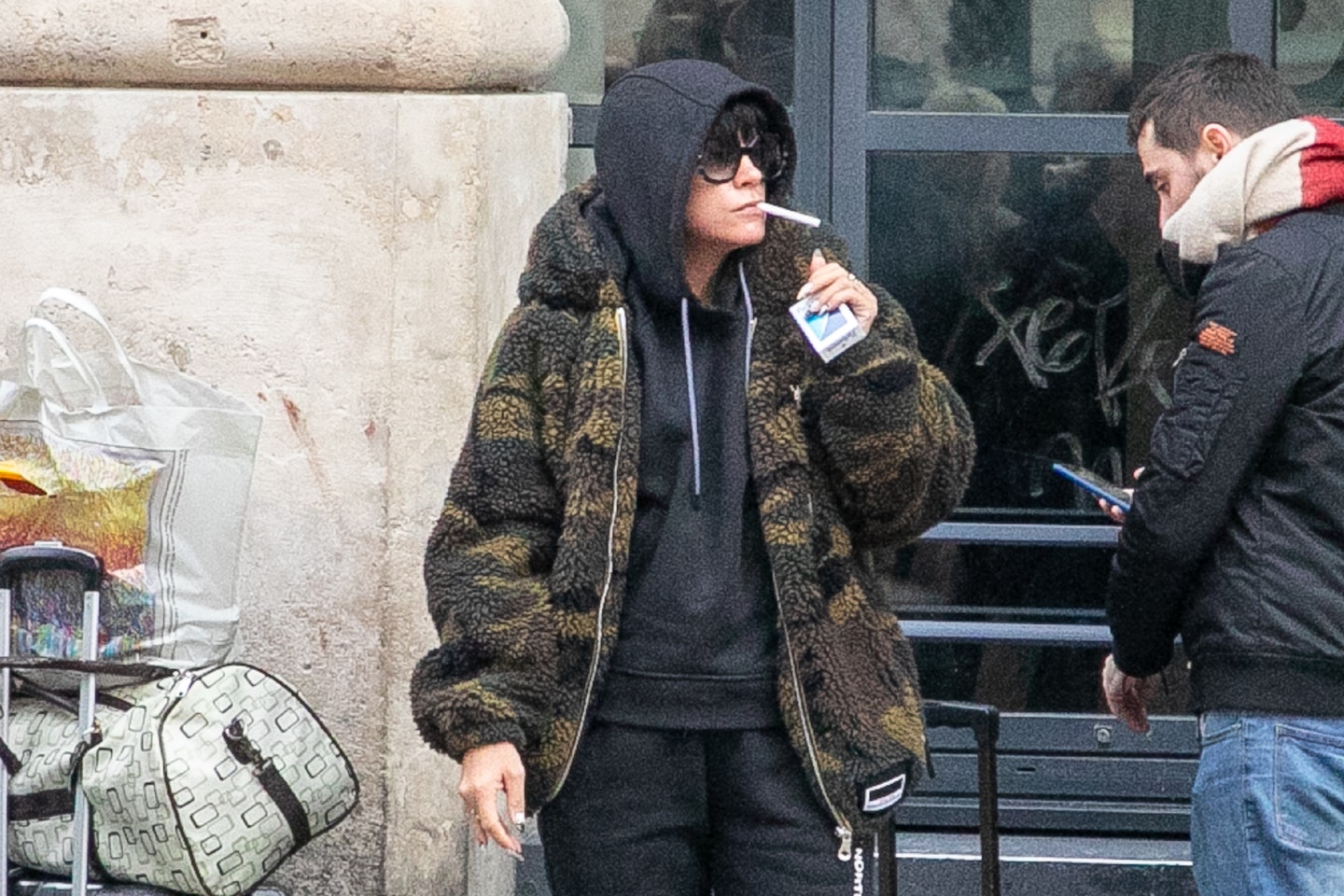 Singer Lily Allen is seen at Gare du Nord station on November 13, 2019 in Paris, France.