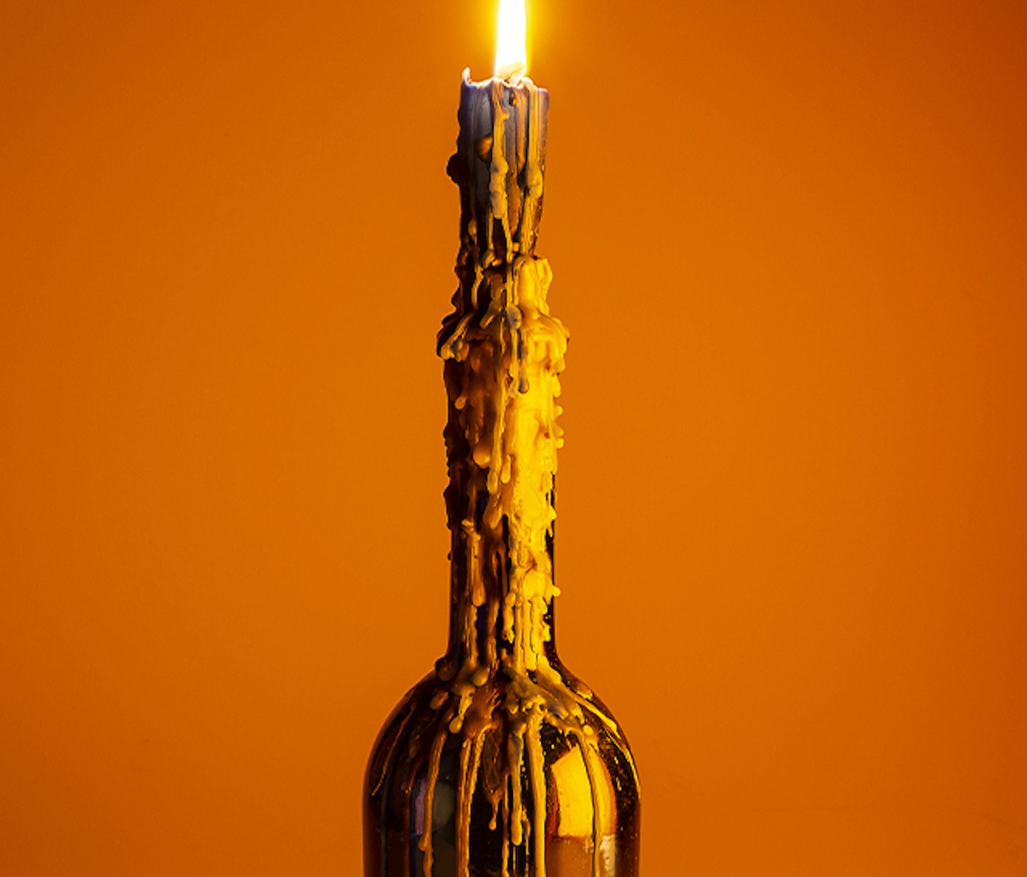 wine bottle drip candle