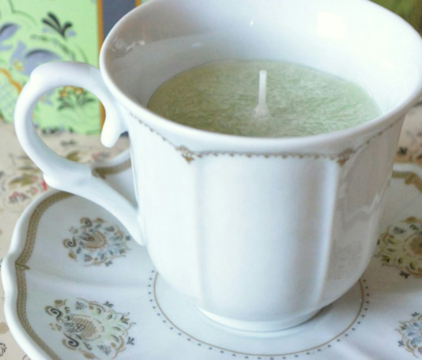 tea cup candle