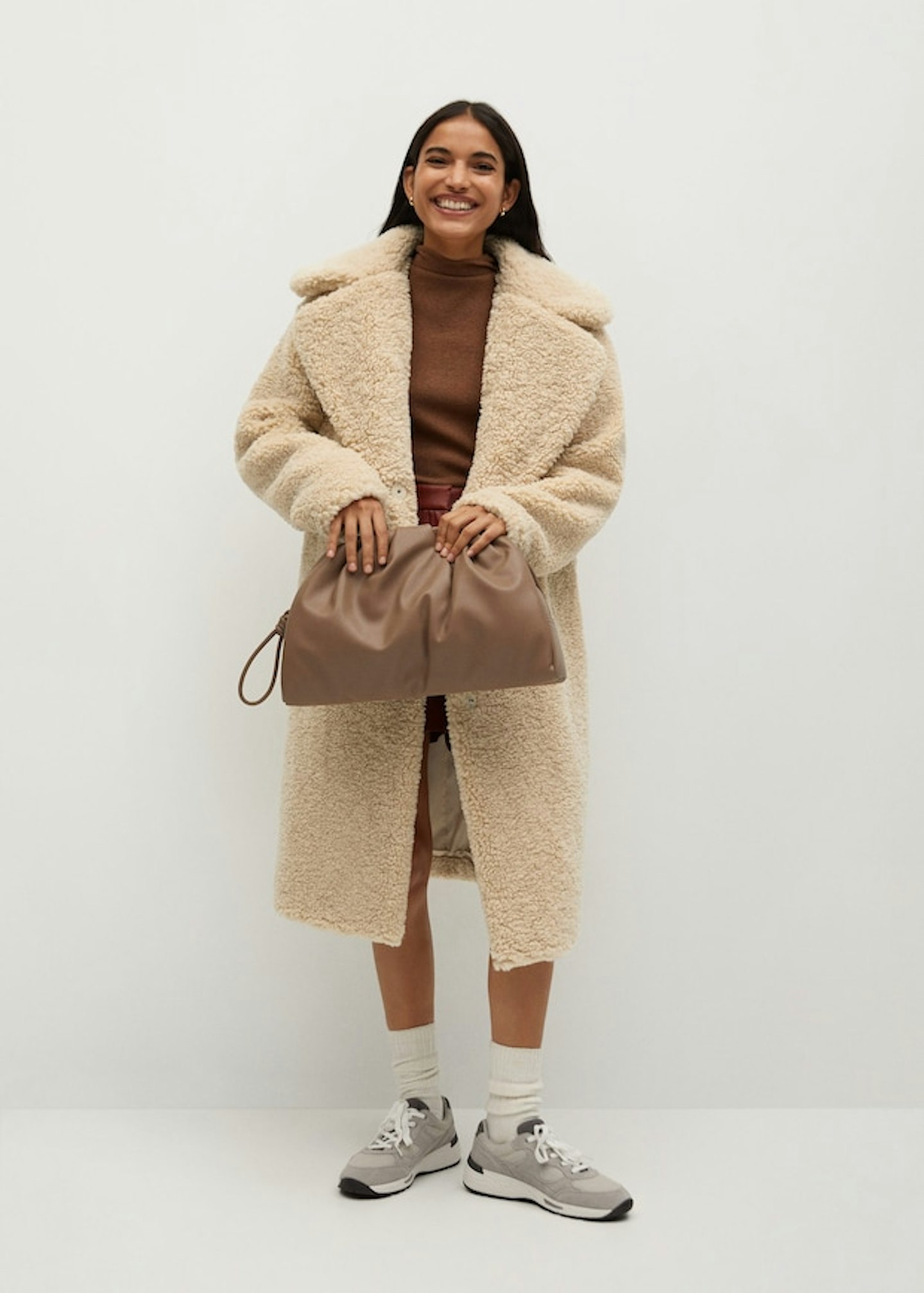 Mango, Faux-Shearling Oversized Coat, £119.99