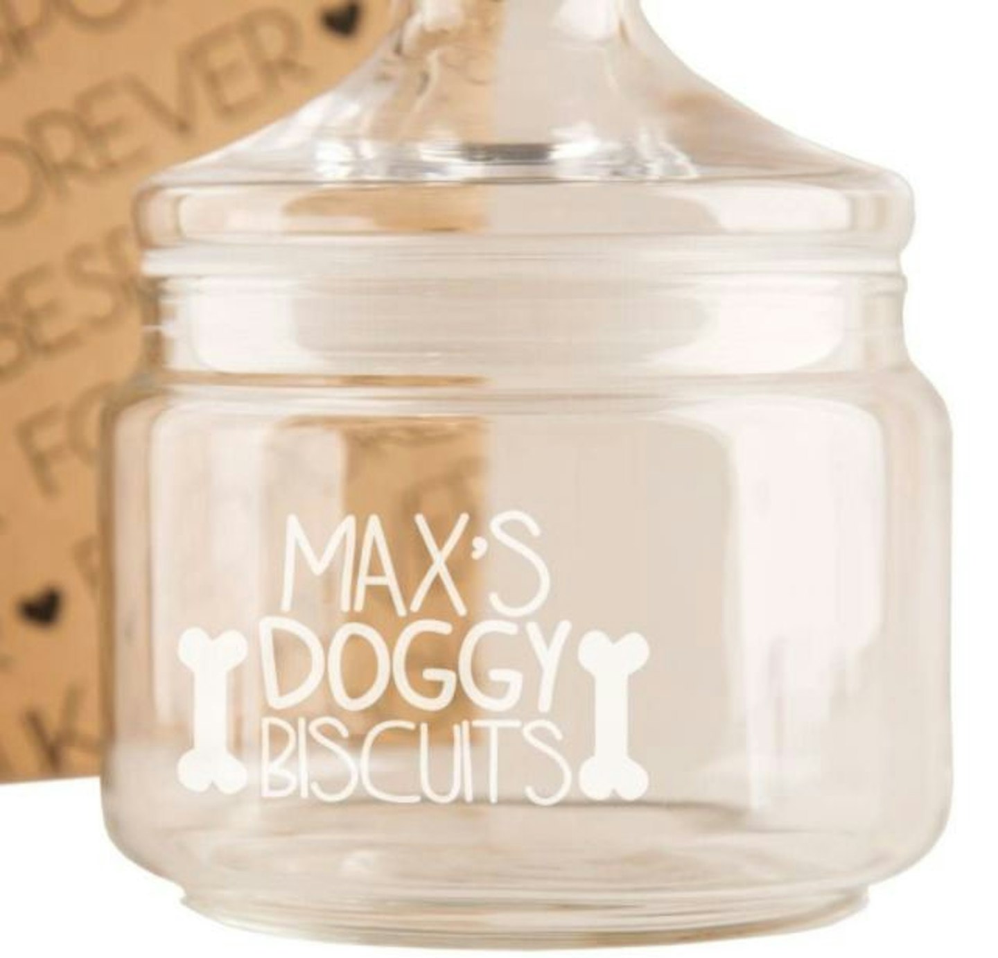 Personalised engraved dog biscuits glass