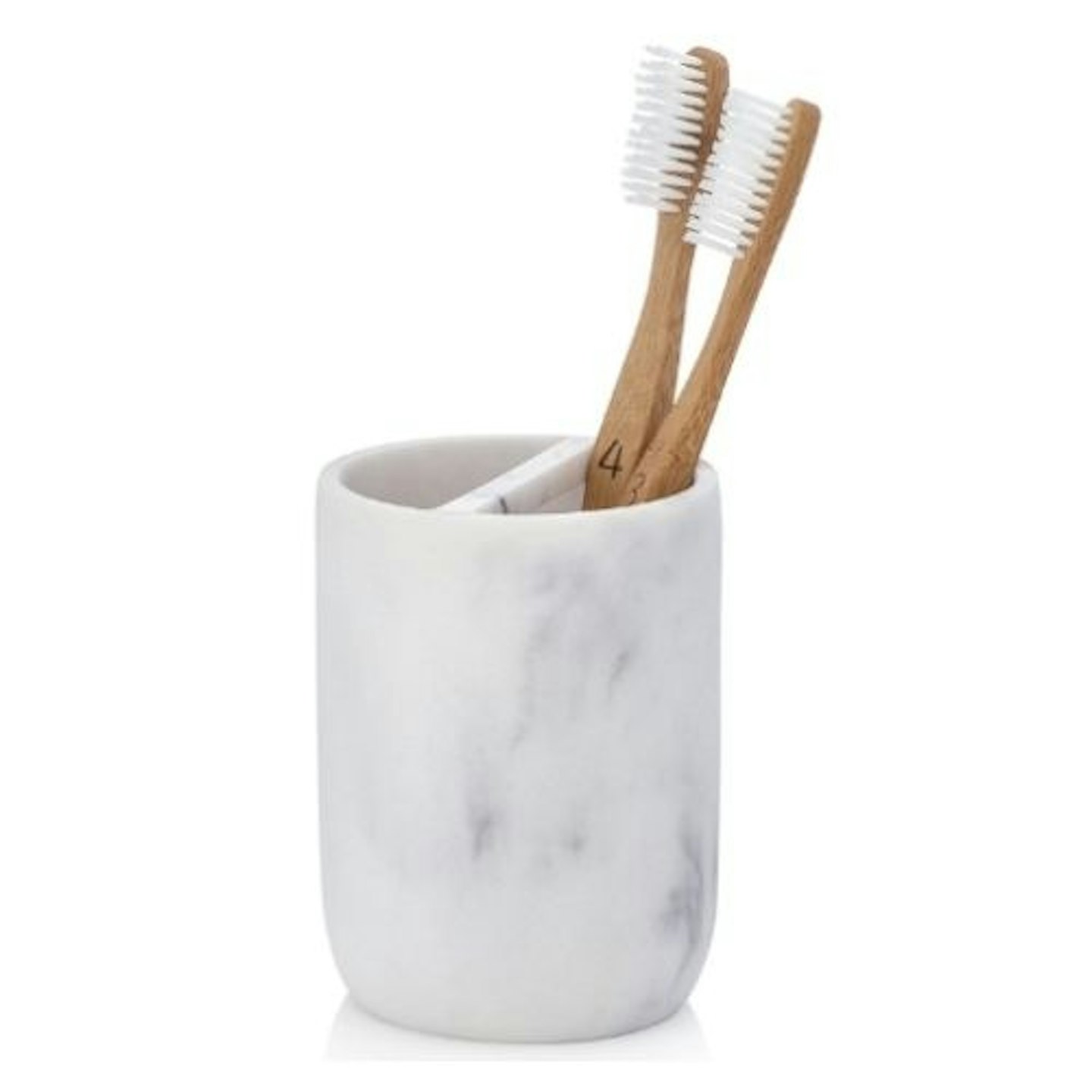 EssentraHome Blanc Collection ToothBrush Holder in white marble