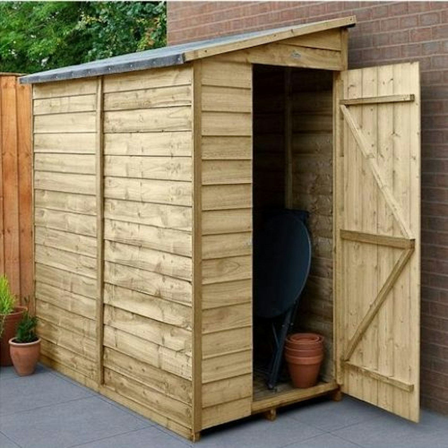 FOREST 6X3 Value Overlap Dip Treated Windowless Pent Shed
