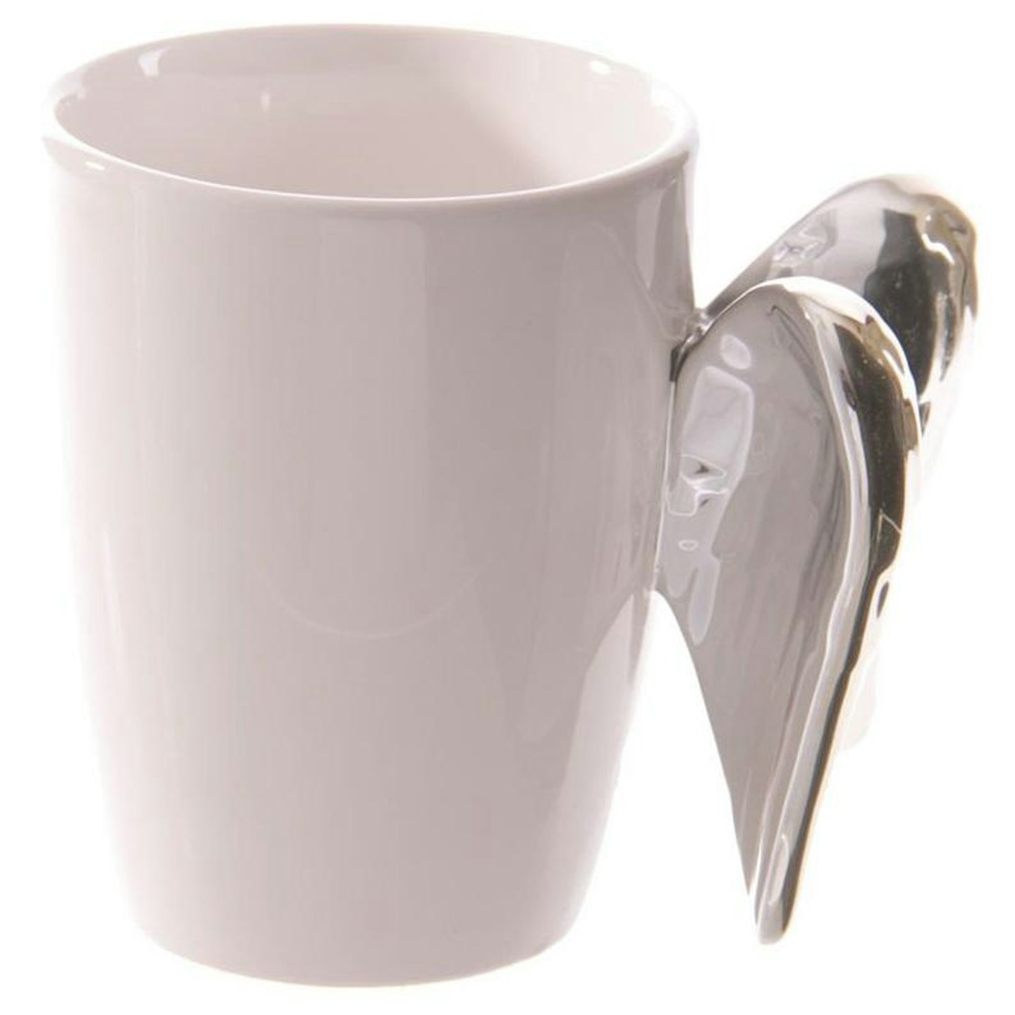 Stylish Silver Winged Angel Ceramic Mug Cup