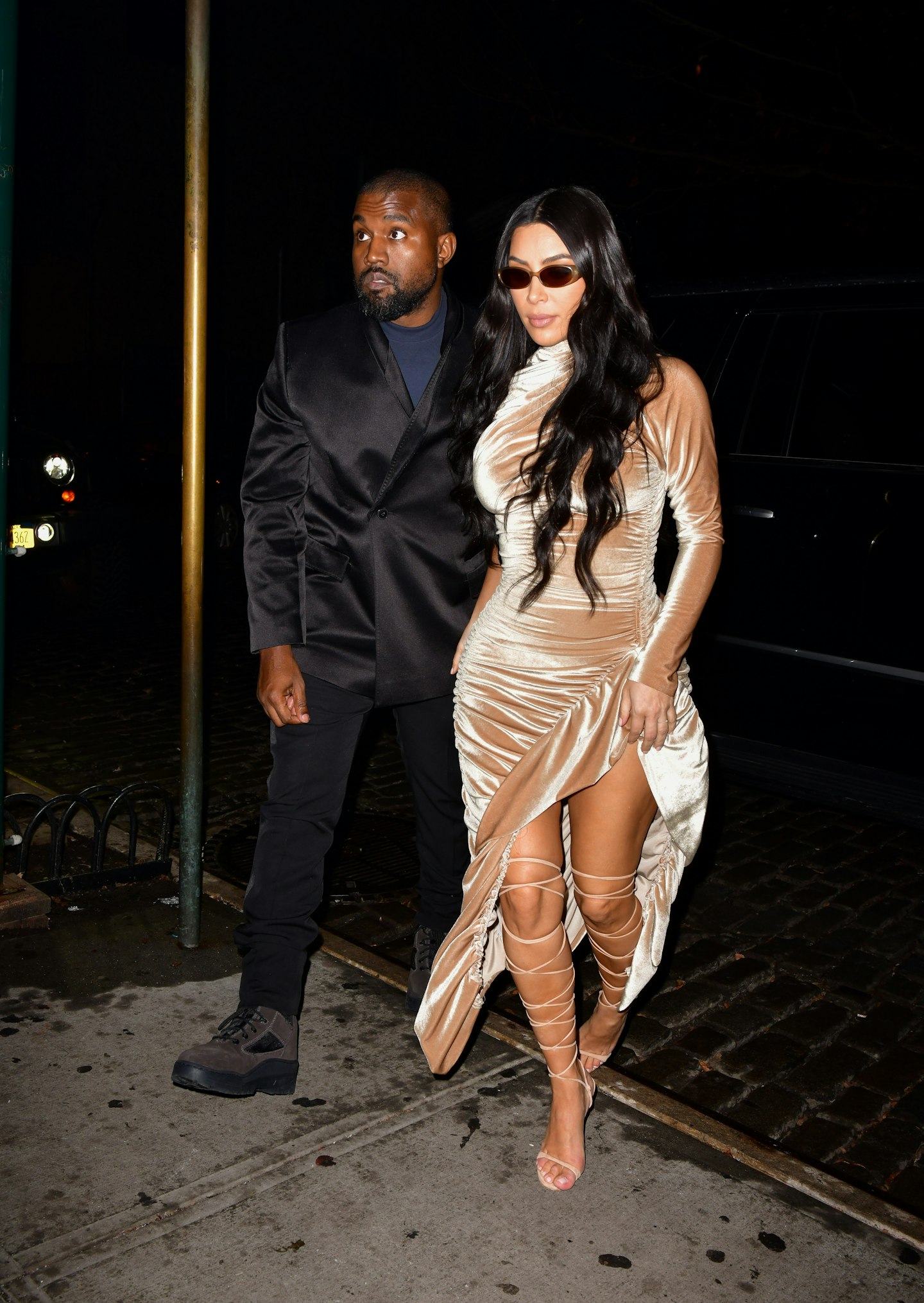 Kim Kardashian and Kanye West arrive to The Jane Hotel on December 2019