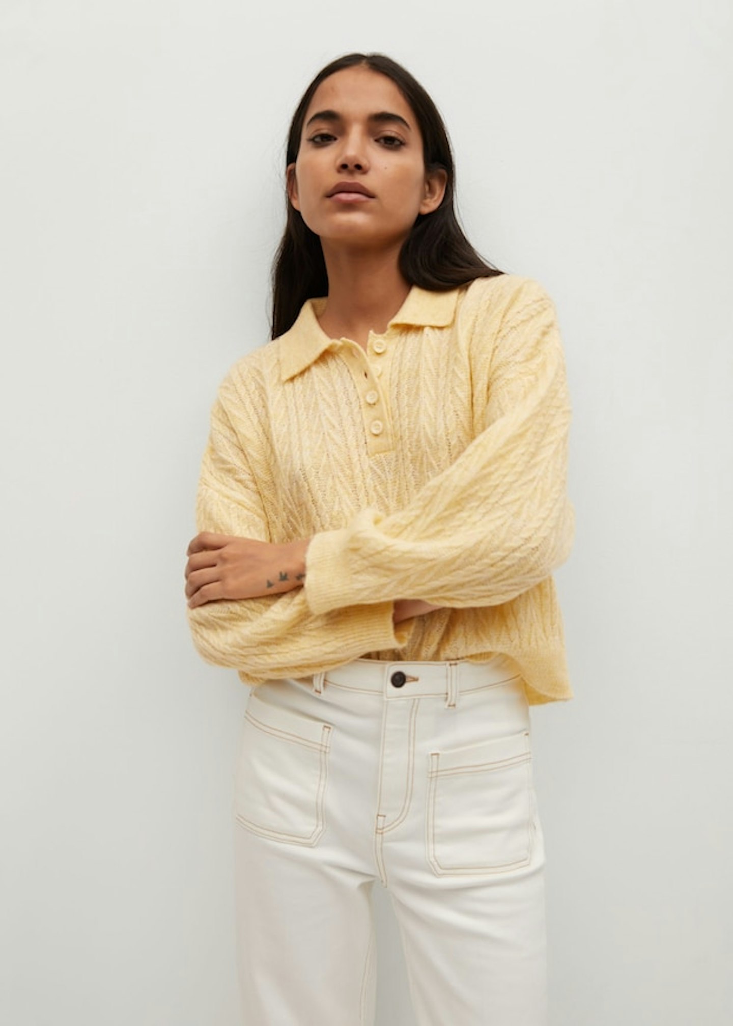 Mango, Contrasting Knit Polo, £35.99