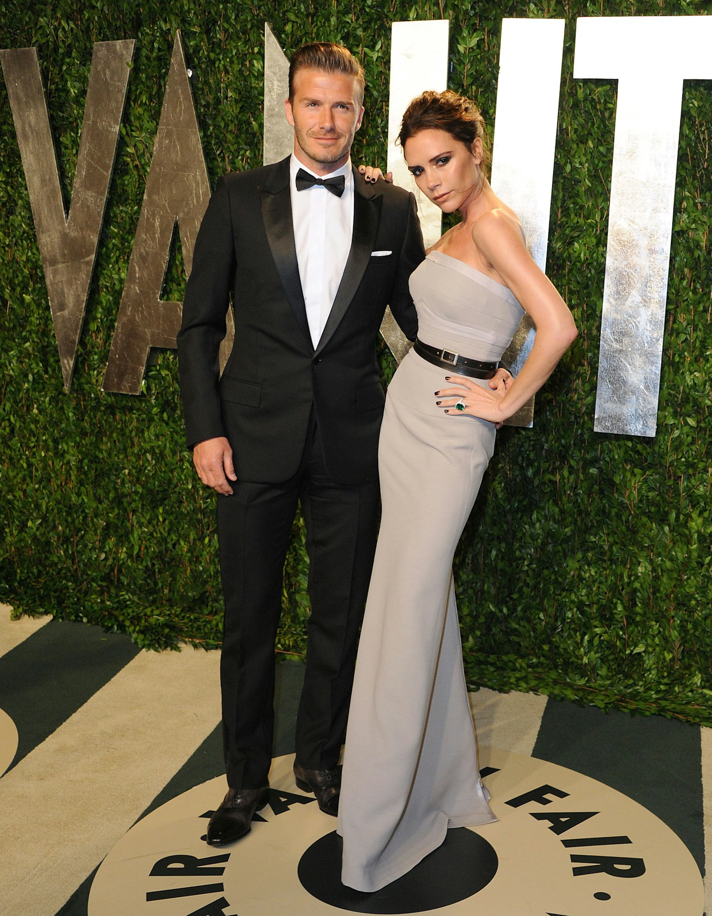 David Beckham and Victoria Beckham attend the 2012 Vanity Fair Oscar Party at Sunset Tower on February 26, 2012 in West Hollywood