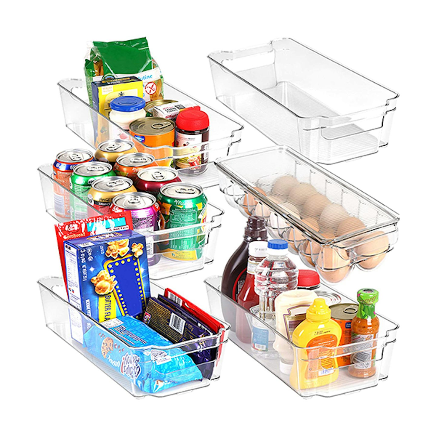 KICHLY Premium Refrigerator Storage Organizer Bins - Set of 6