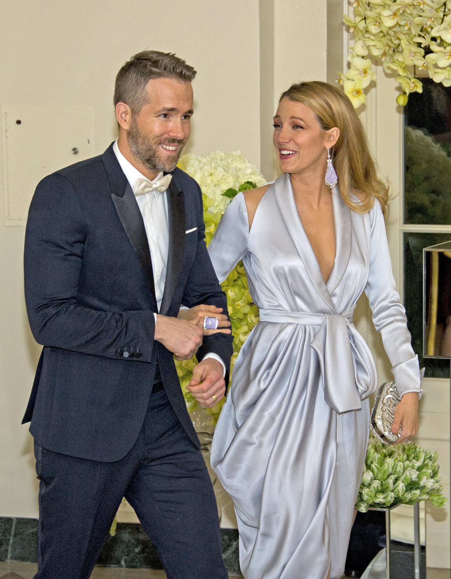 Ryan Reynolds and Blake Lively arrive for the State Dinner in honor of Prime Minister Trudeau and Mrs. Sophie Trudeau of Canada at the White House March 10, 2016 in Washington, DC.
