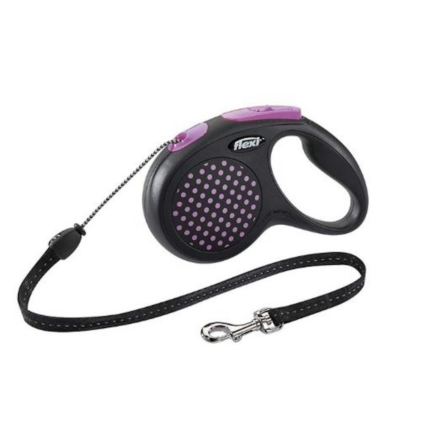 flexi Design Retractable Lead in Black and Pink