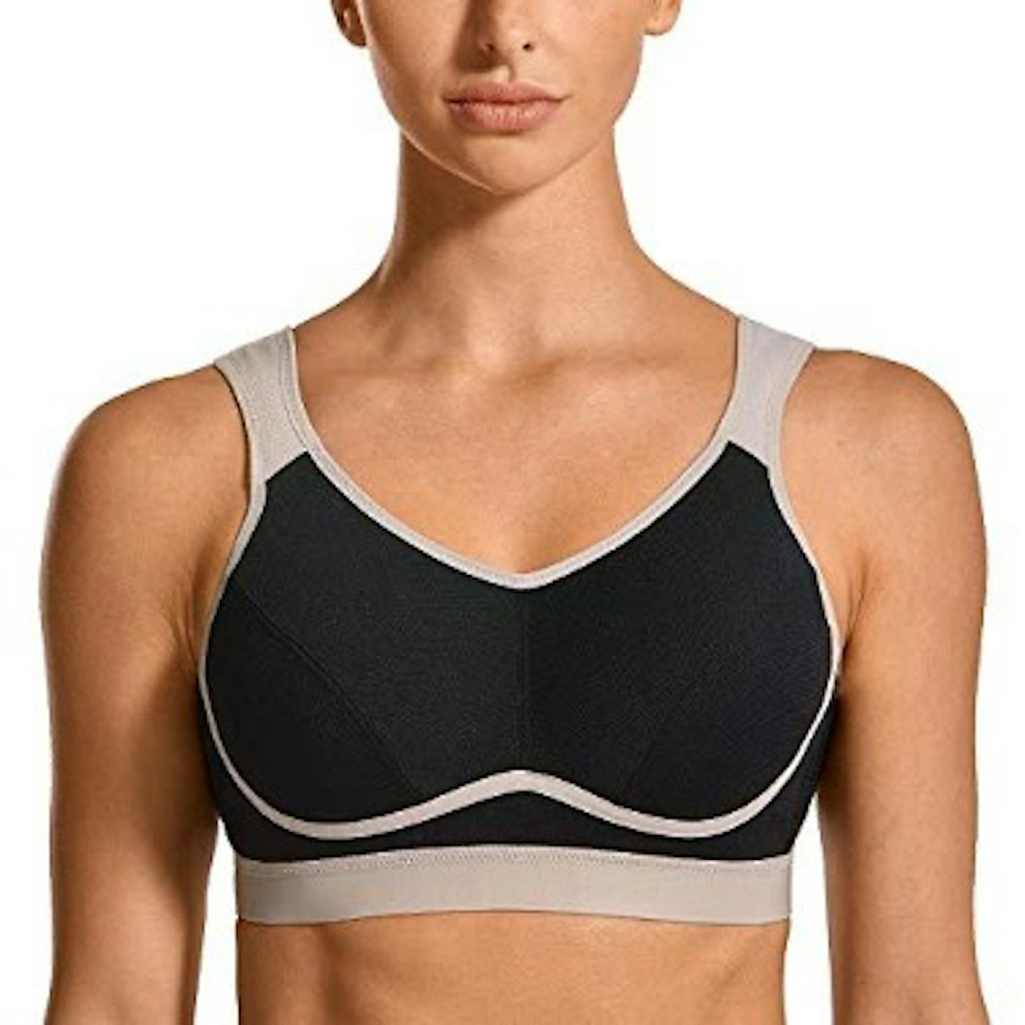 SYROKAN Women Sports Bra Wirefree High Impact Plus Size Full Support Padded