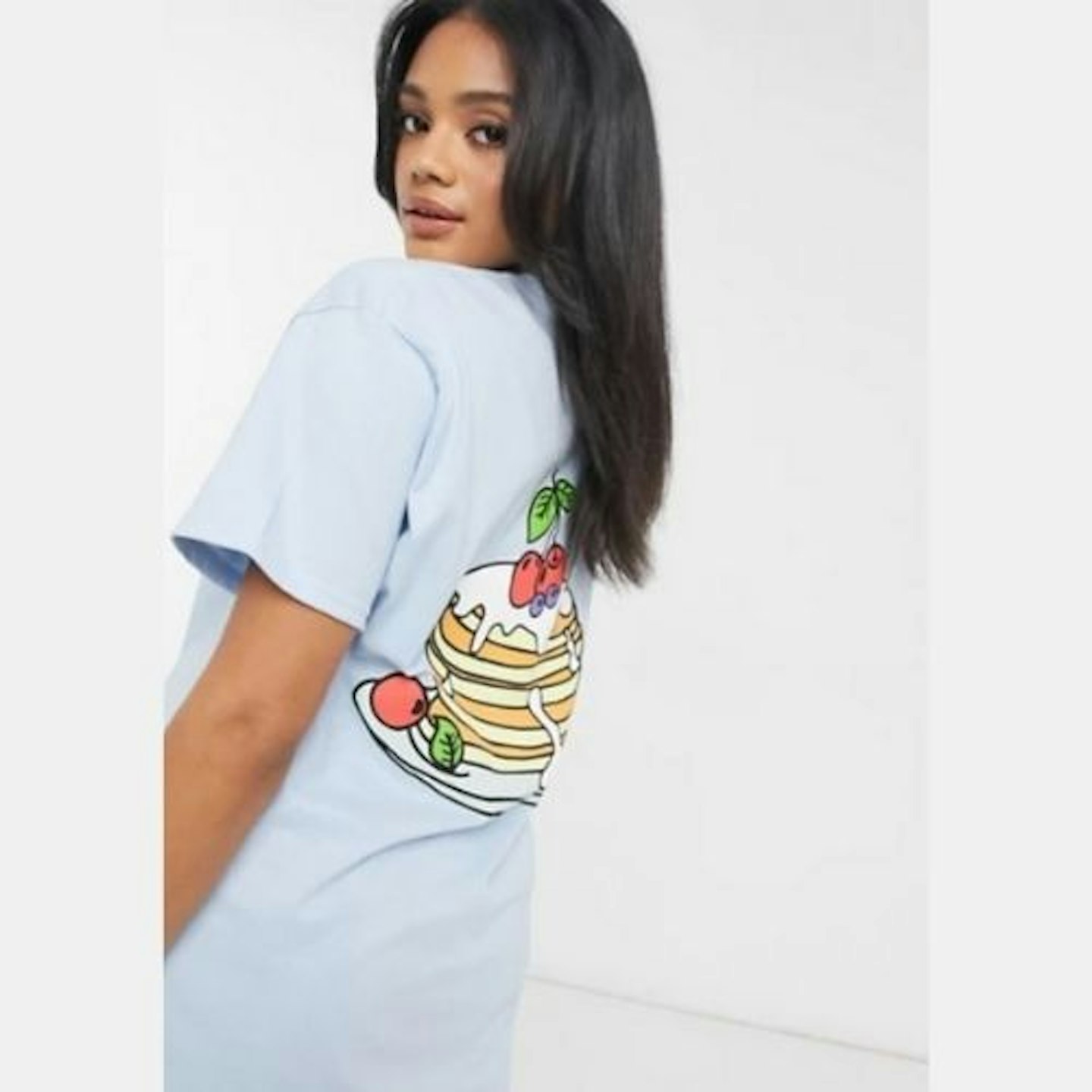 New Love Club pancakes back print oversized t-shirt