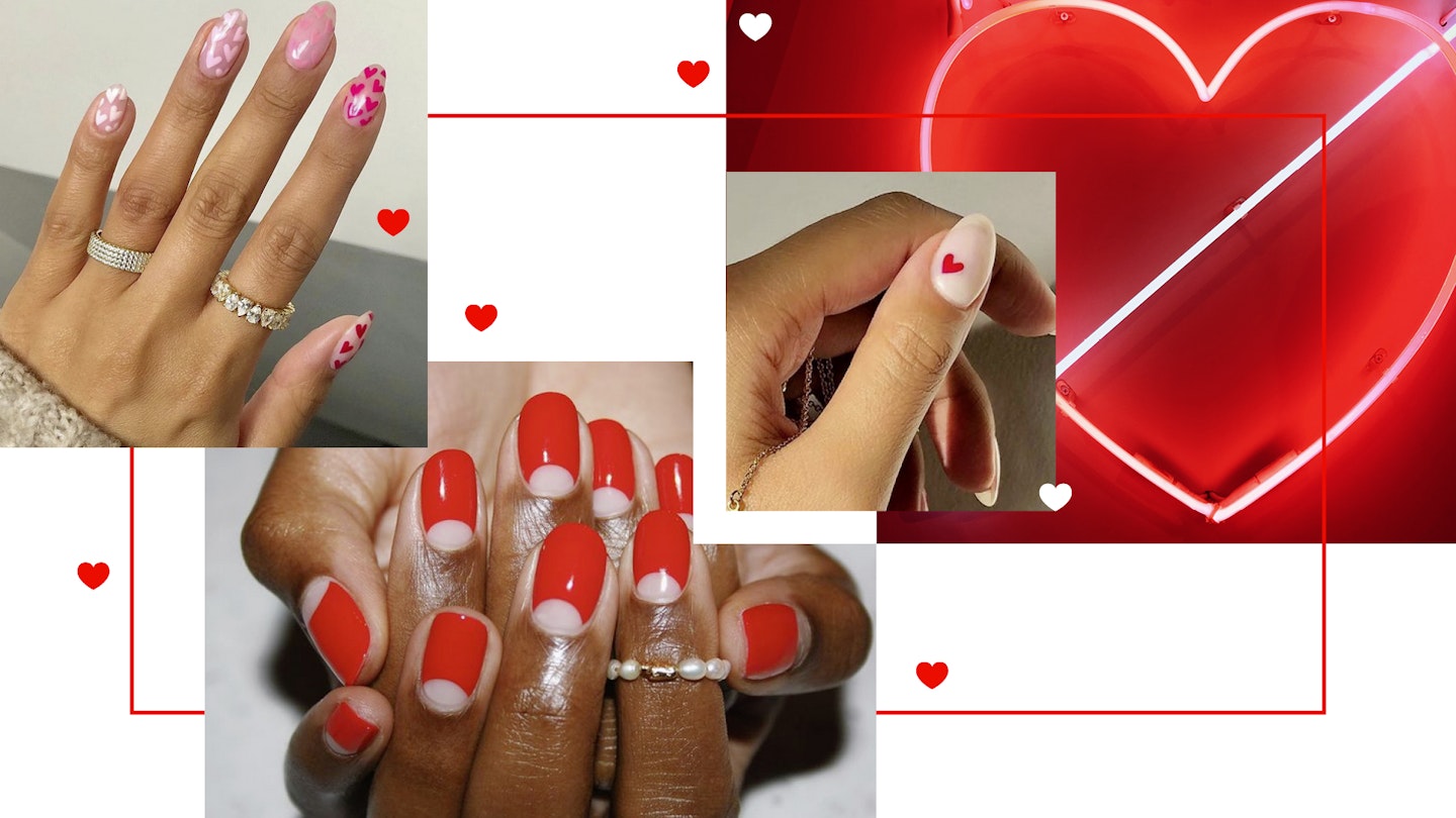 Red Heart Nails That Shine This Valentine’s