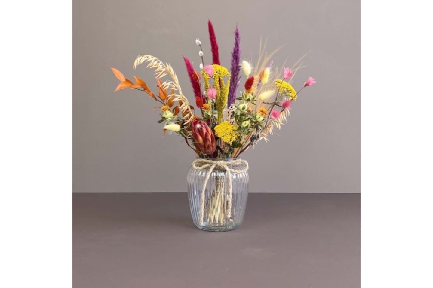 Small Mixed Dried Flower Bouquet with Vase