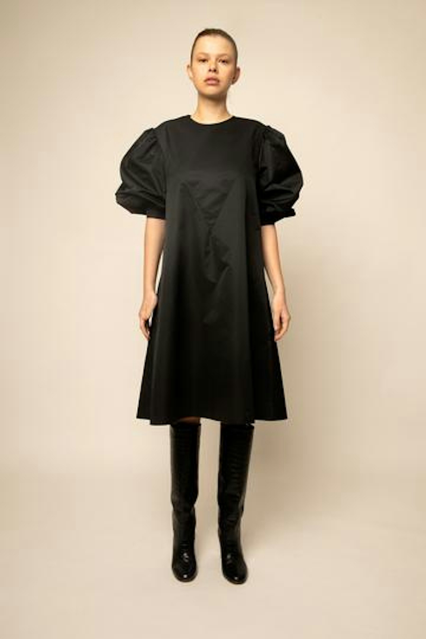 NYNNE, Black Puff Sleeve Dress, £605.42
