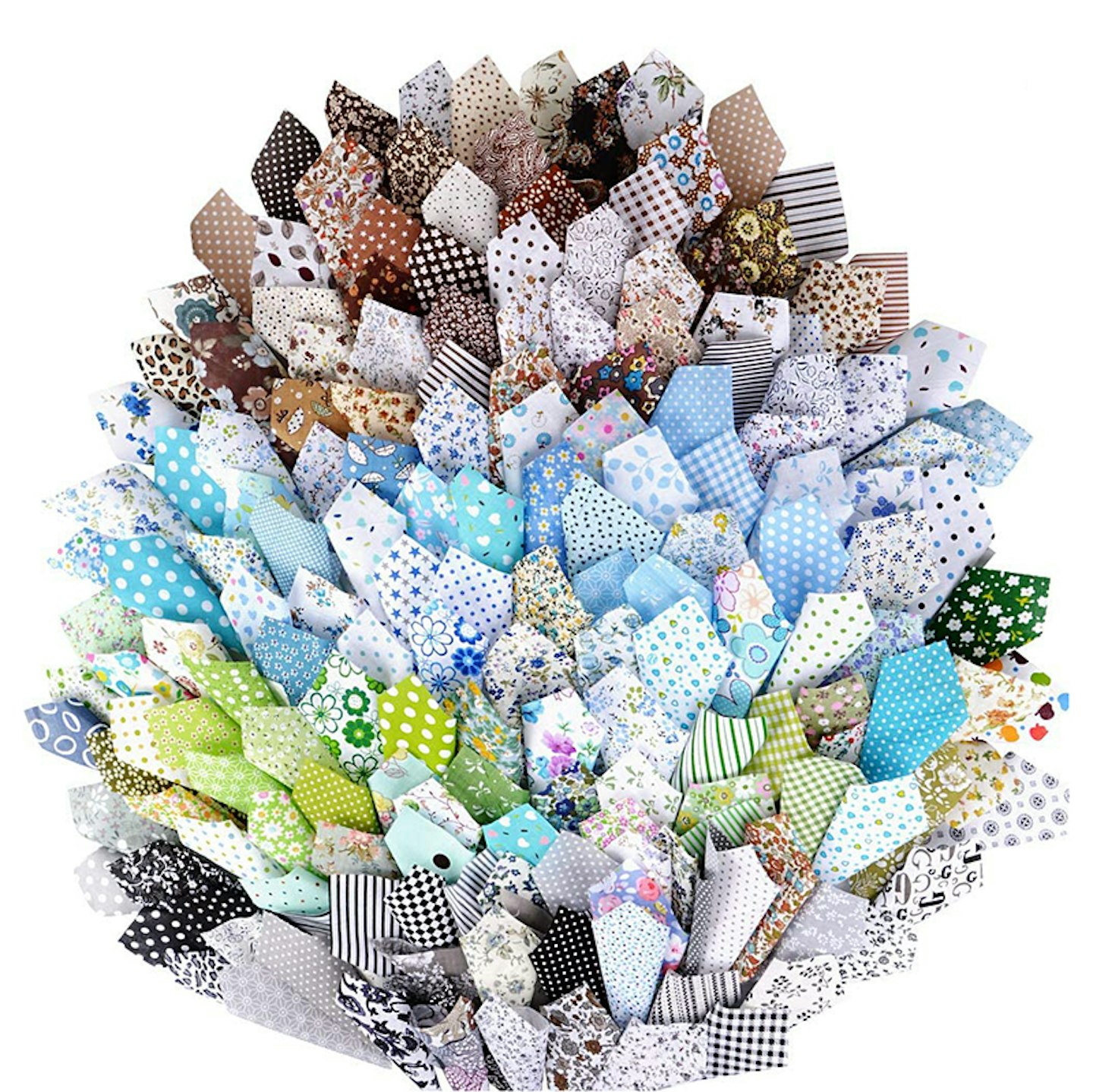 MEJOSER 200-Piece Quilting Patchwork Floral Cotton Fabric Squares