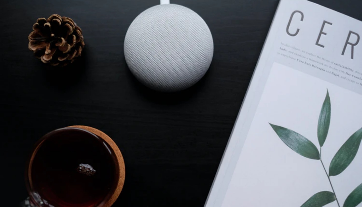 Google Assistant speaker on desk