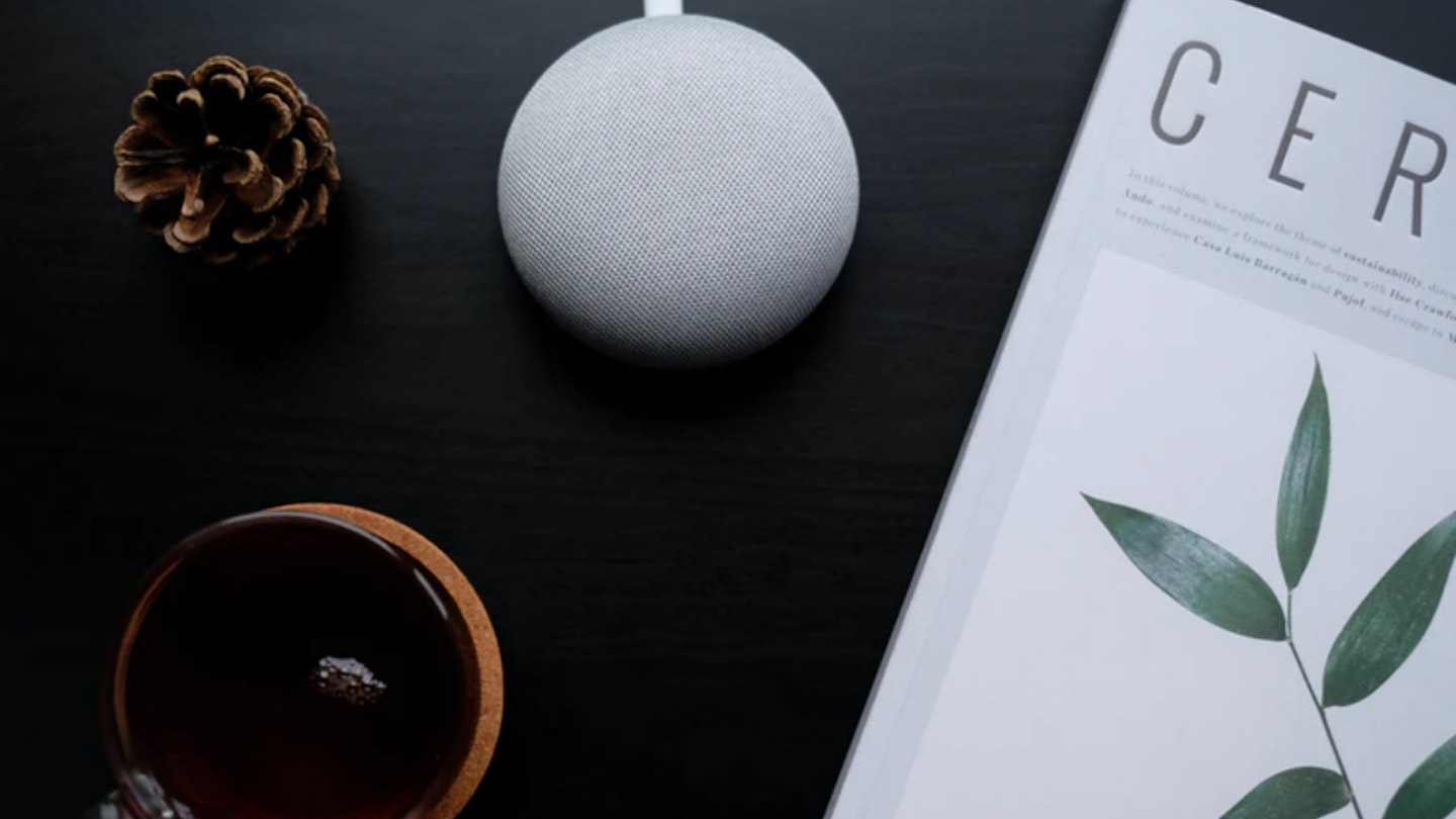 Google Assistant speaker on desk