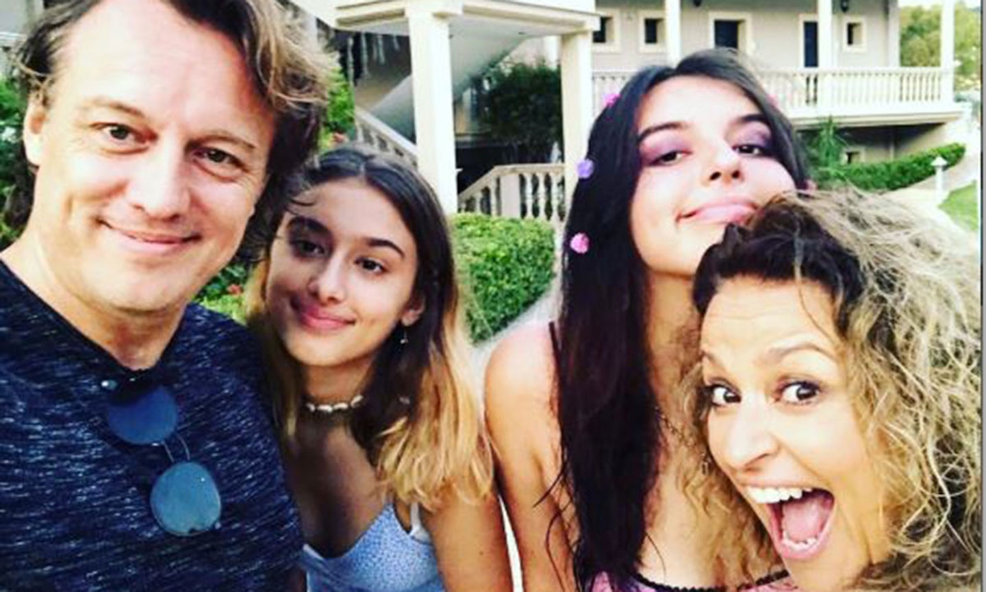 Nadia Sawalha, husband Mark and daughters Maddie and Kiki