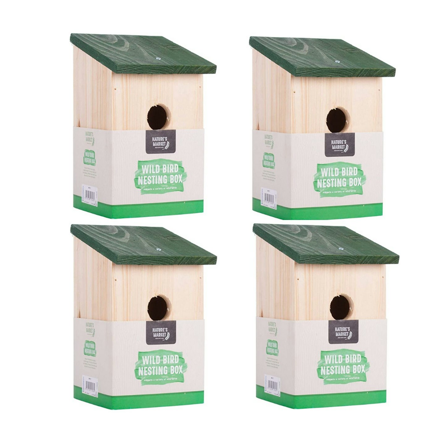 4 x wooden nesting boxes