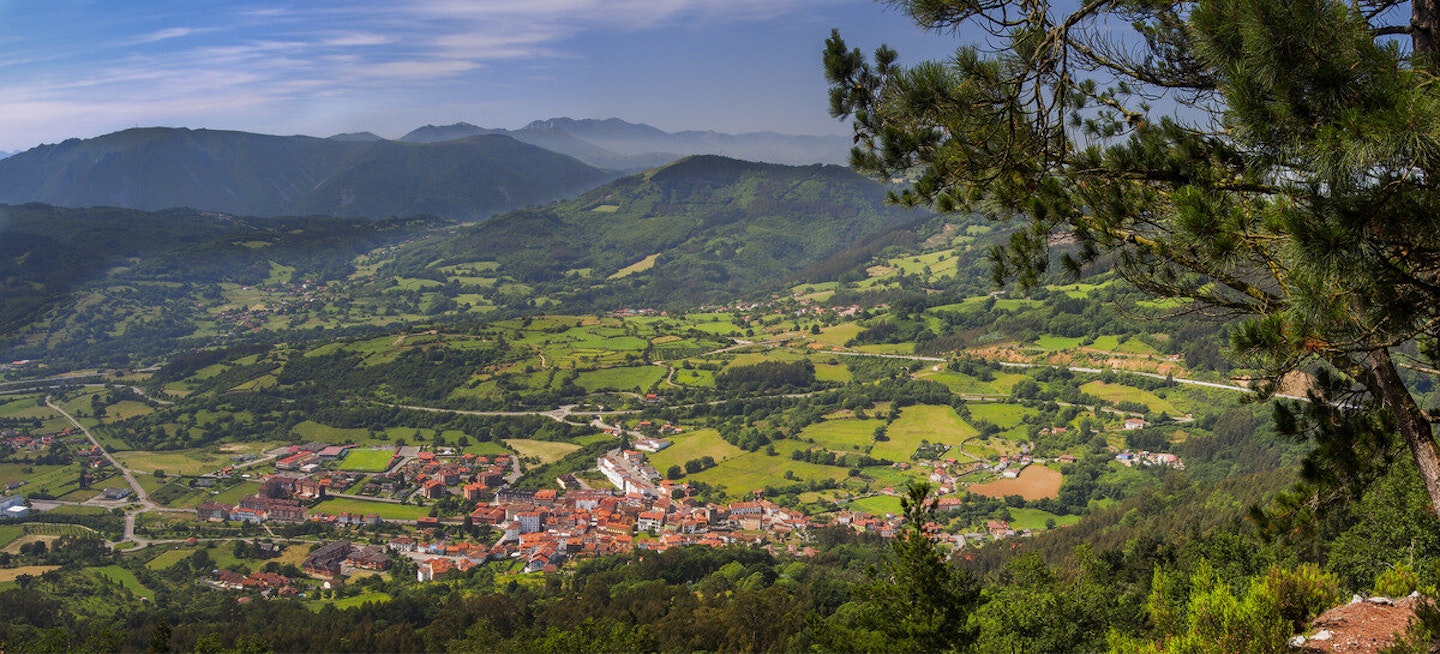 Looking out over the town of Salas on the Camino Primitivo