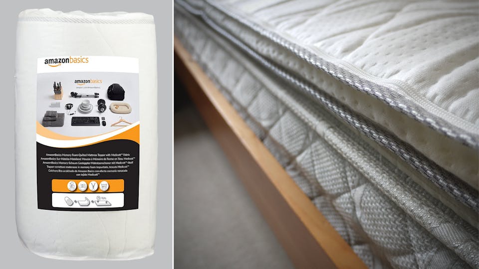 amazonbasics hypoallergenic quilted lightweight mattress topper