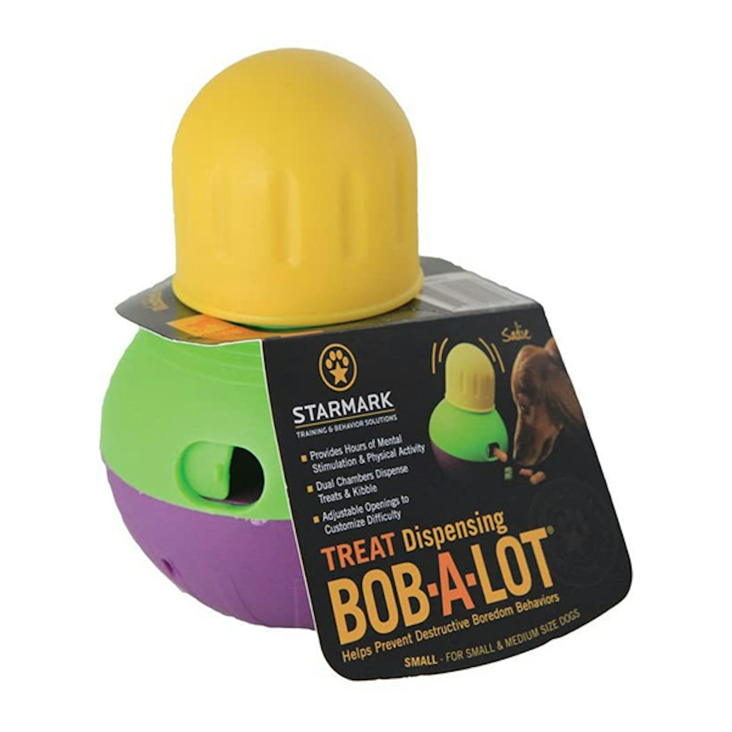 Interactive dog toys Starmark Bob-a-Lot Interactive Dog Toy, Small