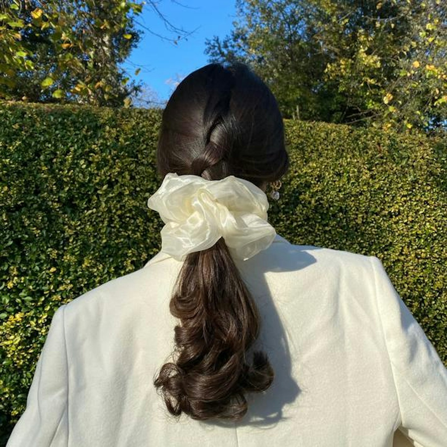 Anisa Sojka, Ivory Oversized Hair Scrunchie, £22